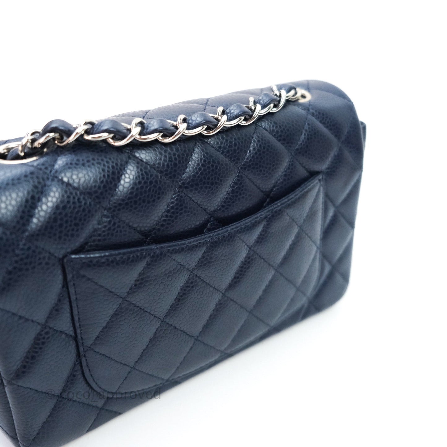 Chanel Quilted Mini Rectangular Navy Caviar Silver Hardware
