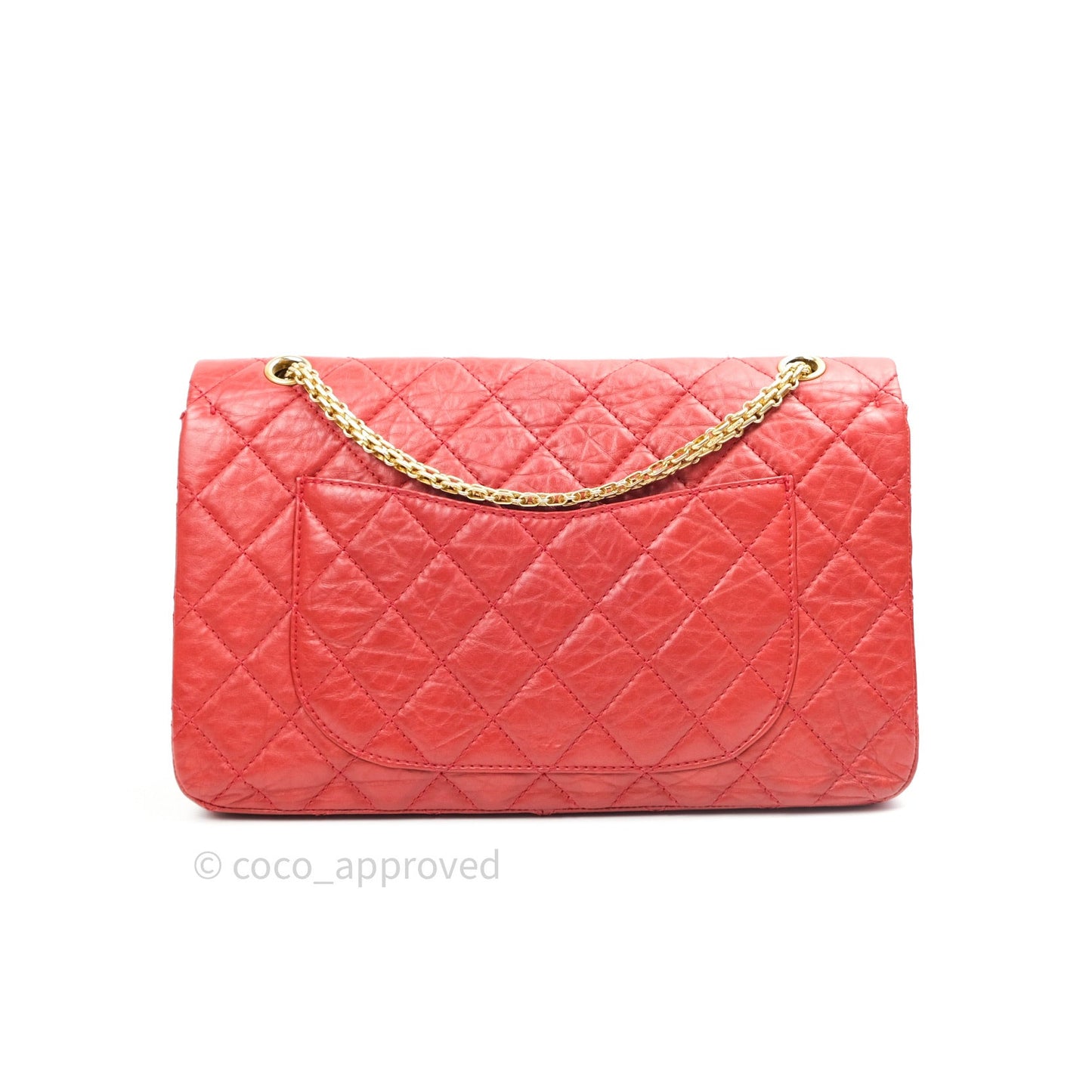 Chanel Reissue Quilted Aged Calfskin Coral Red Ruthenium Hardware 227
