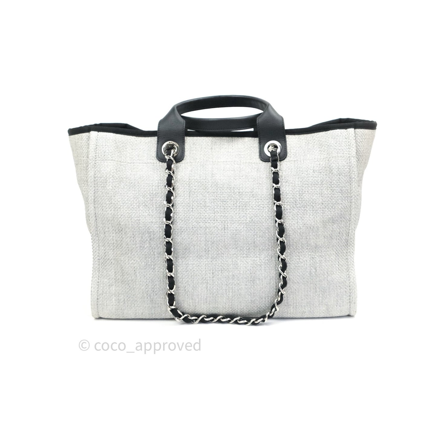 Chanel Canvas Large Deauville Tote Light Grey