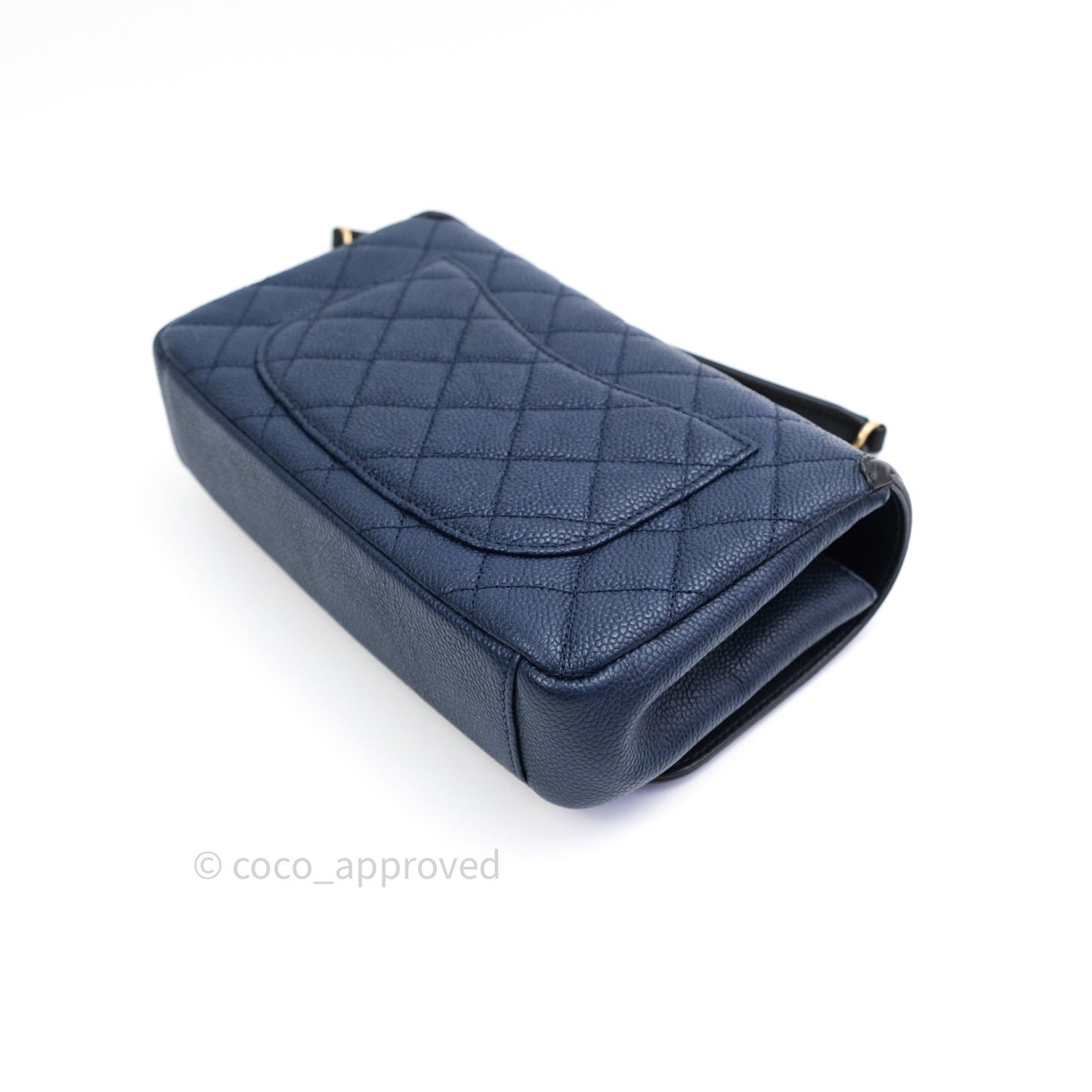 Chanel Caviar Quilted Small CC Filigree Flap Navy Black