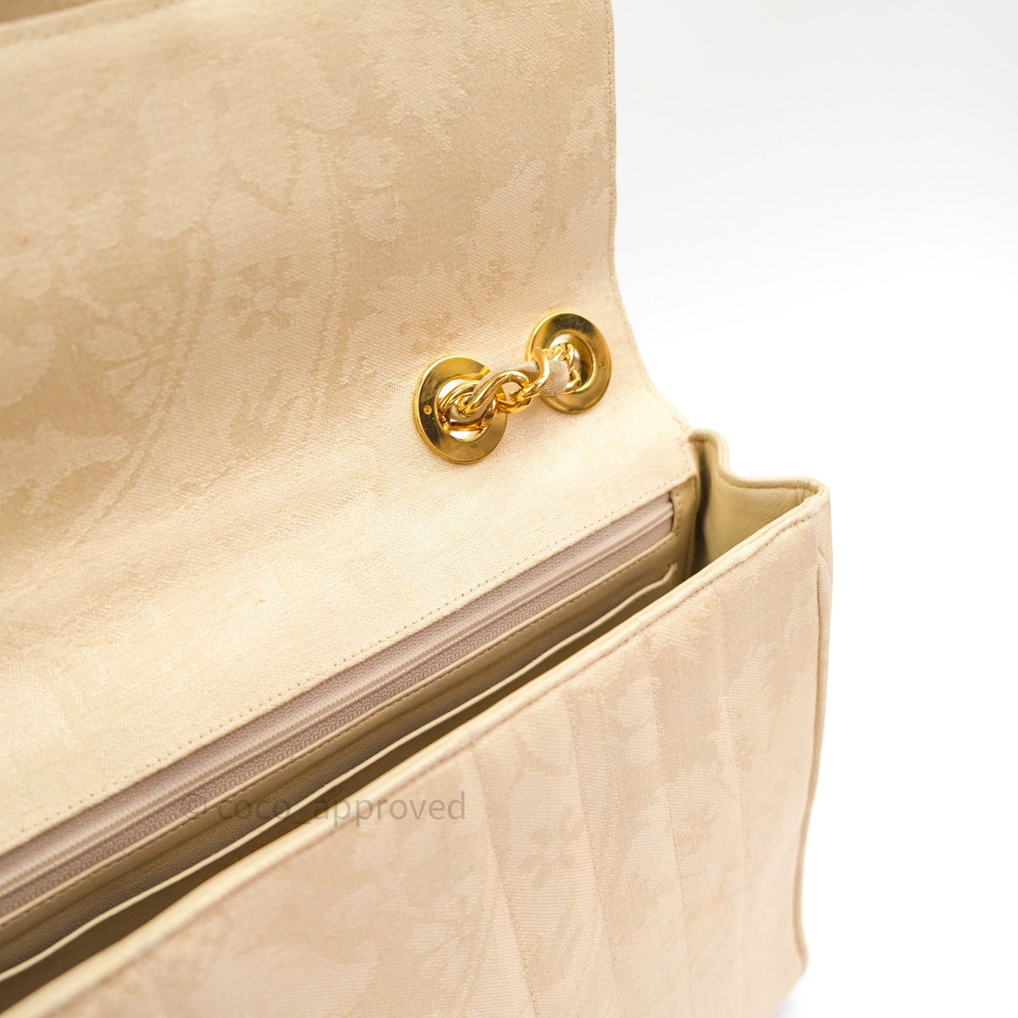 Chanel Vintage XL Jumbo Single Flap Gold Silk 24K Gold Hardware