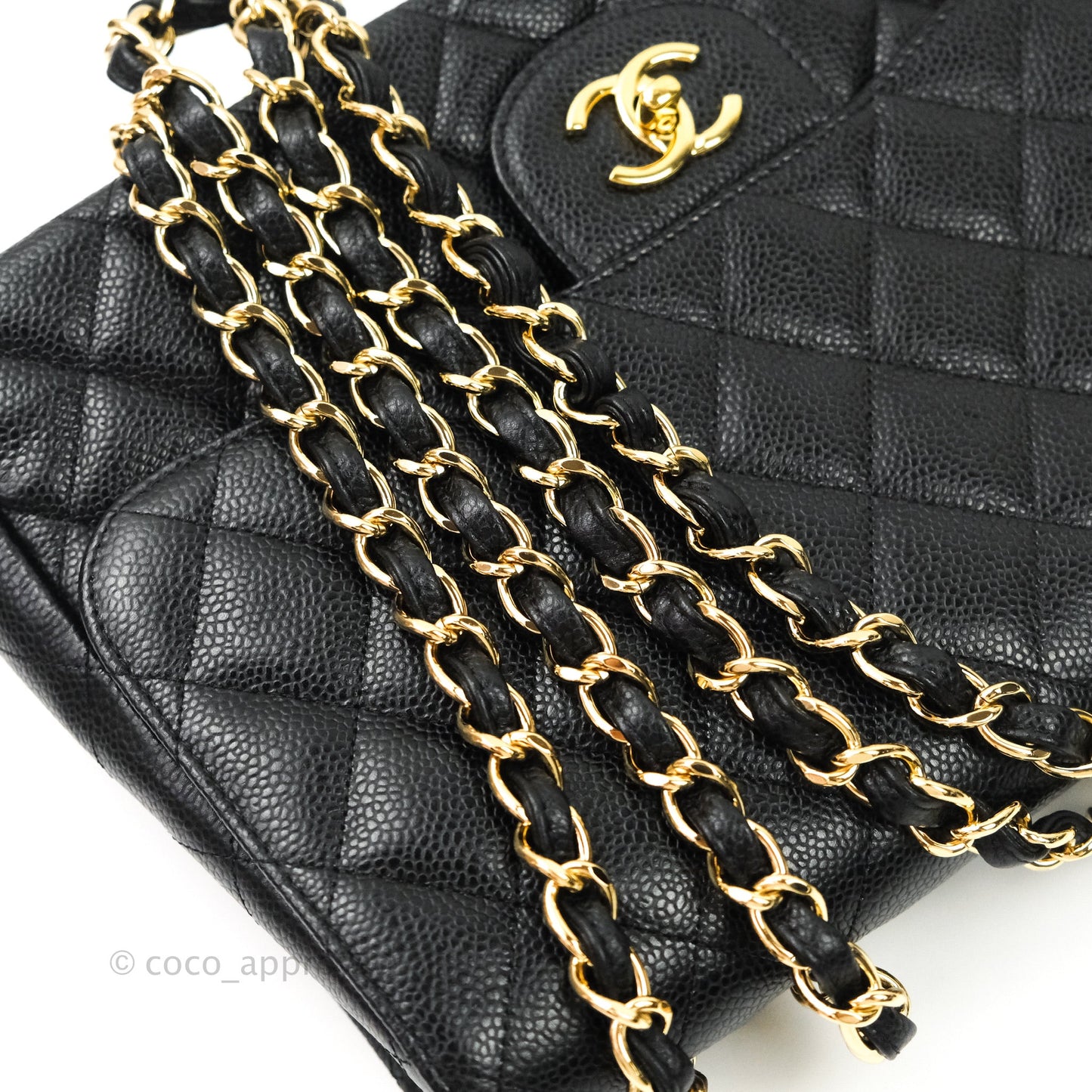 Chanel Jumbo Single Flap Black Caviar Gold Hardware⁣⁣
