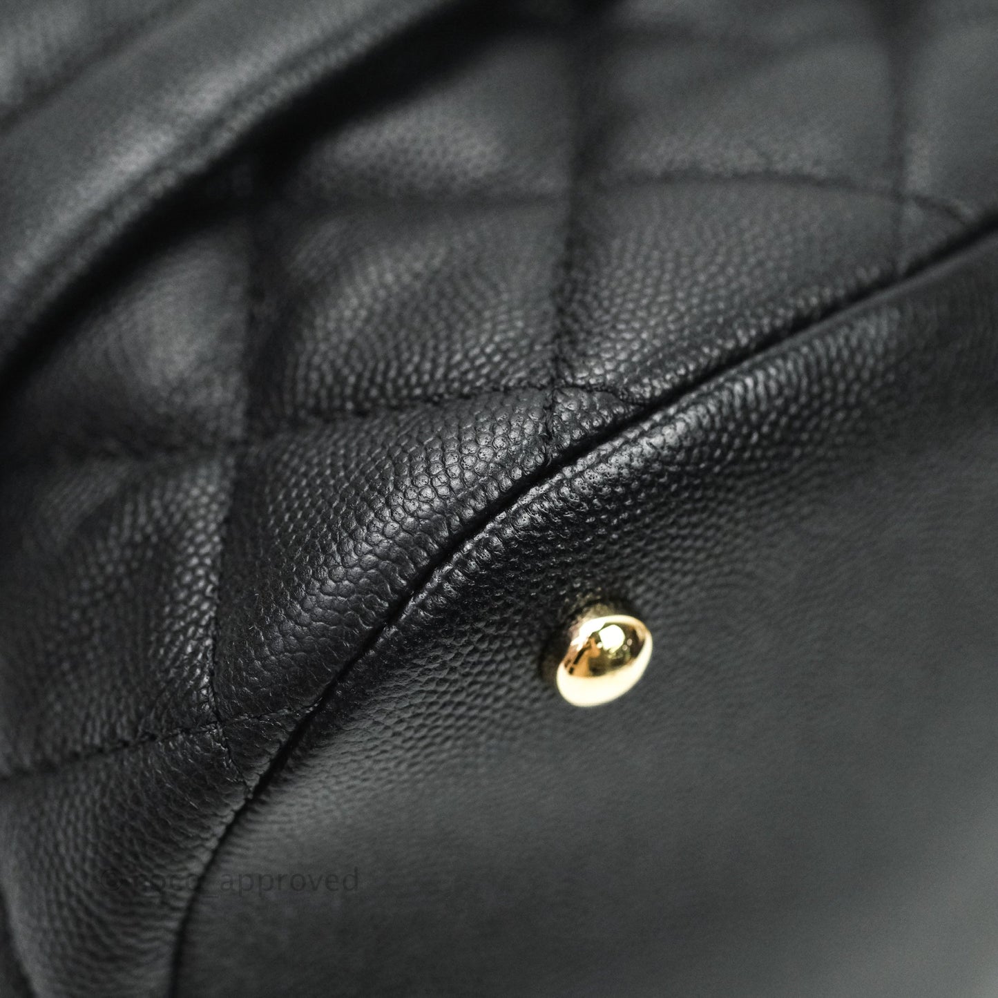 Chanel Caviar Quilted Rolled Up Bucket Drawstring Bag Black Gold Hardware