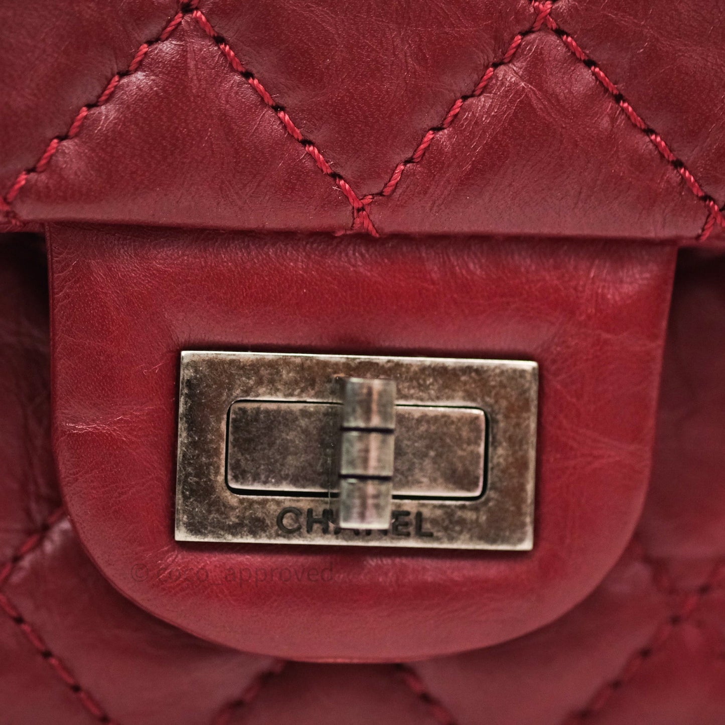 Chanel Mini Reissue 224 Dark Red Aged Calfskin Ruthenium Hardware