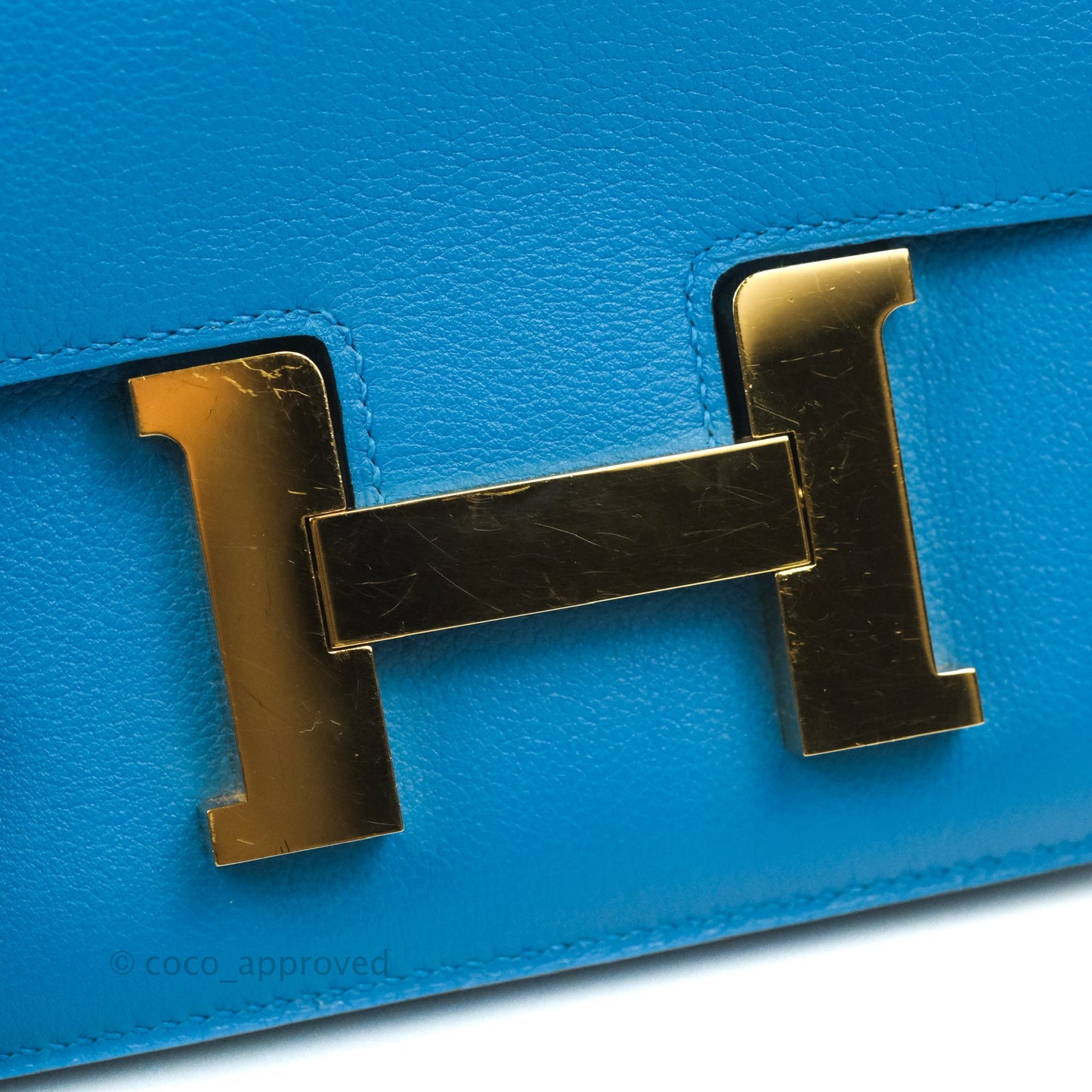Hermès Constance 24 Bleu Frida Evercolor Gold Hardware