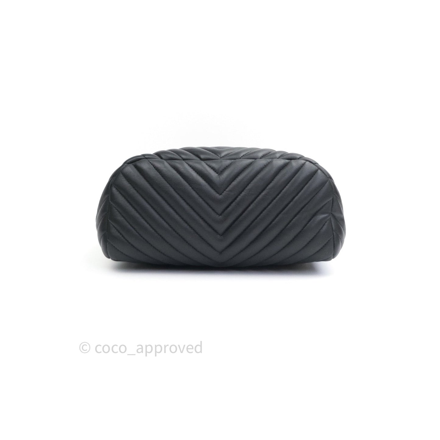 Chanel Calfskin Chevron Small Urban Spirit Backpack Black Silver Hardware