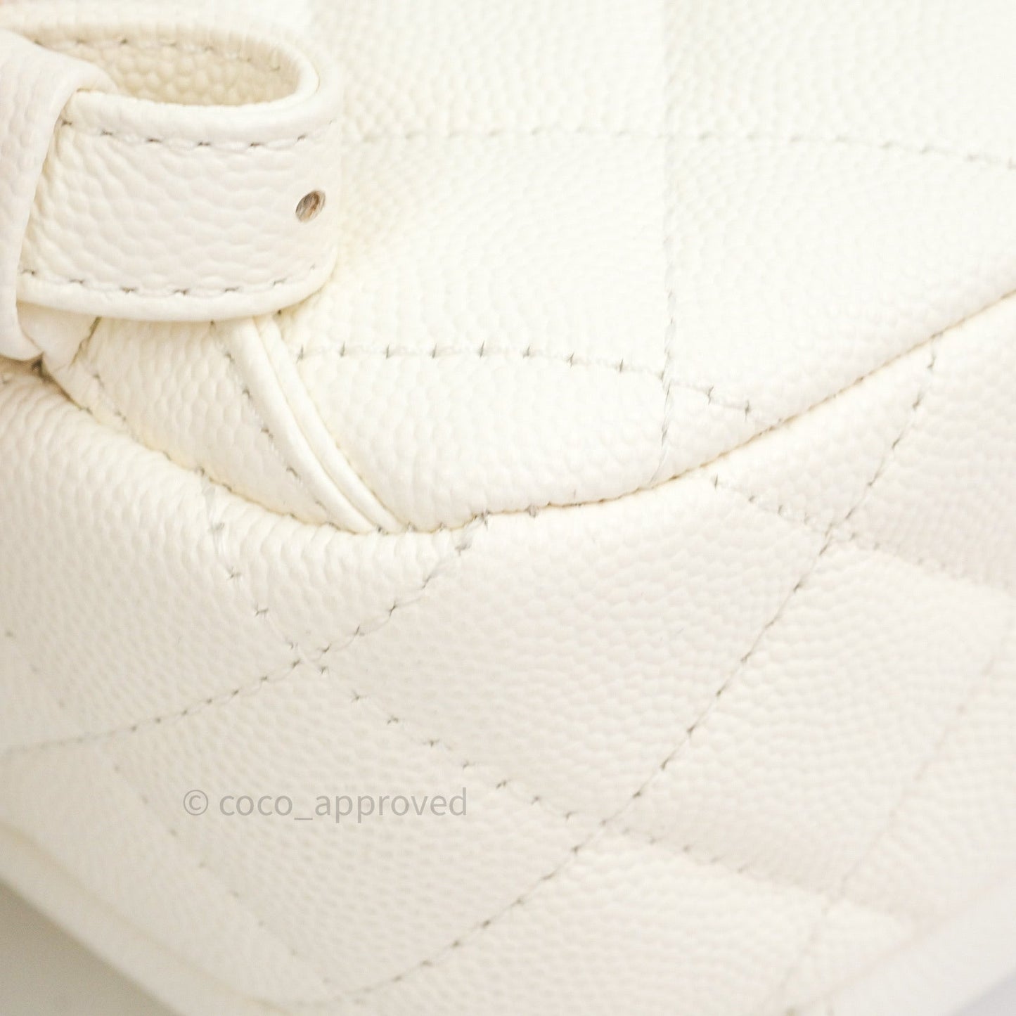 Chanel Quilted Small CC Day Backpack Ivory Caviar Light Gold Hardware
