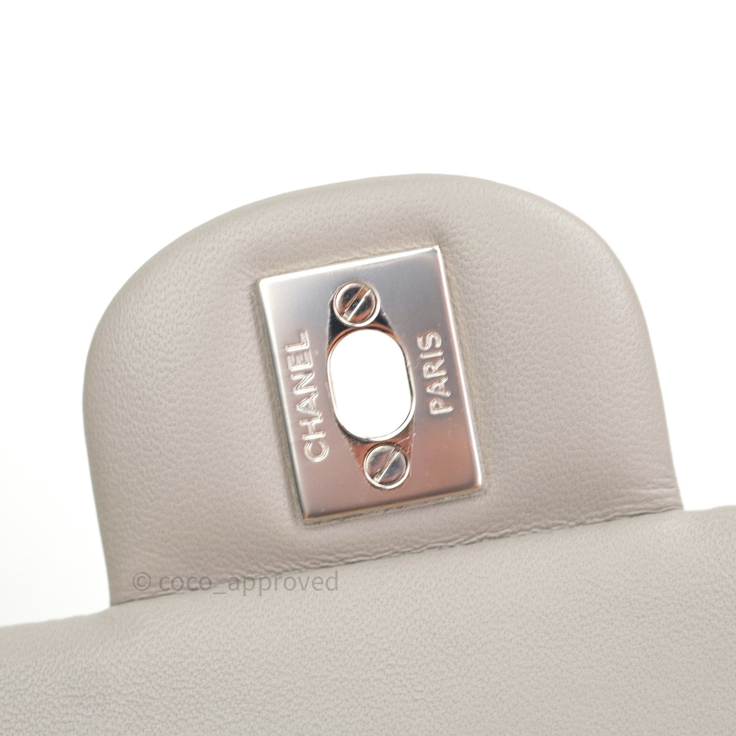 Chanel Classic Small S/M Flap Grey Lambskin Silver Hardware