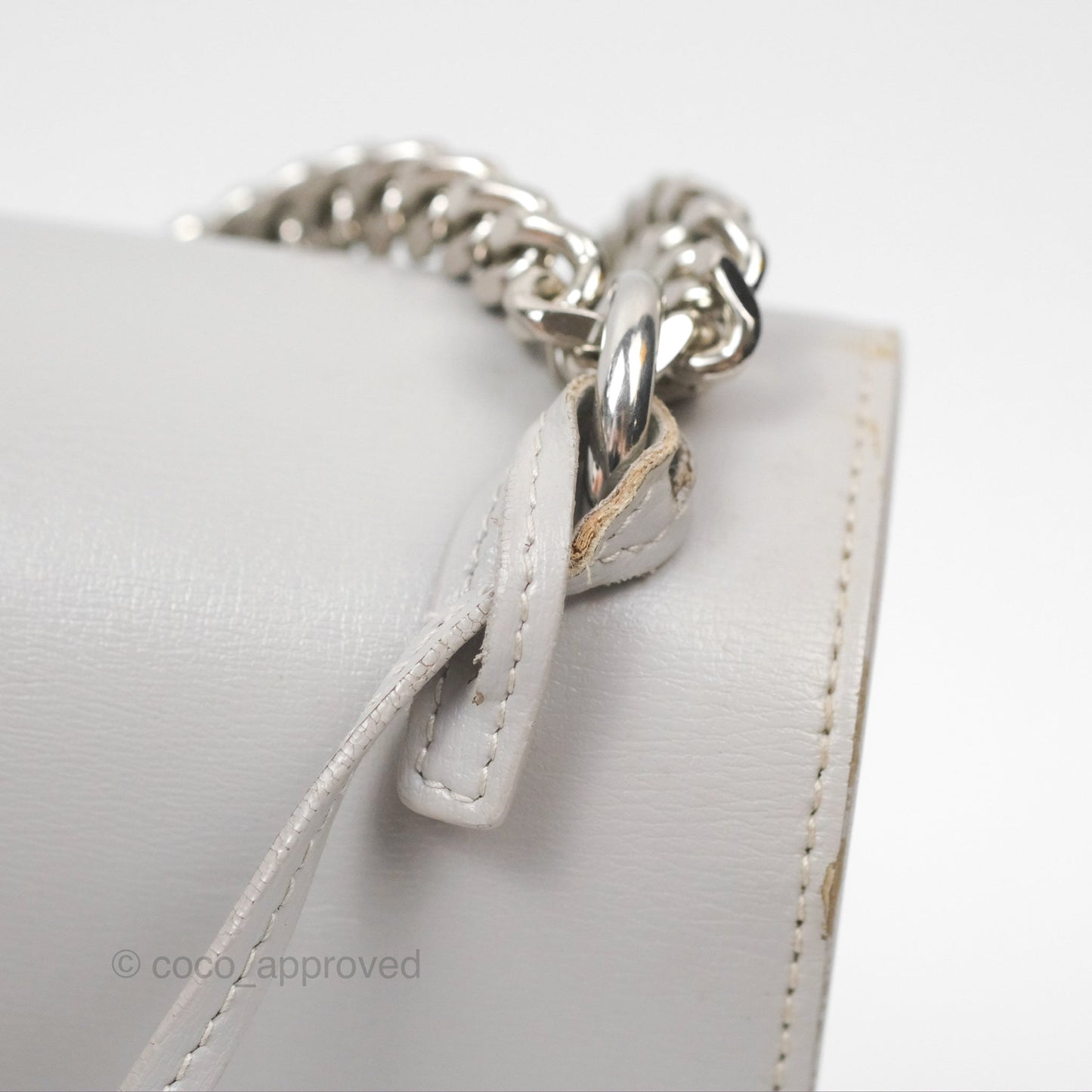 Saint Laurent Sunset Medium Light Grey Calfskin Silver Hardware