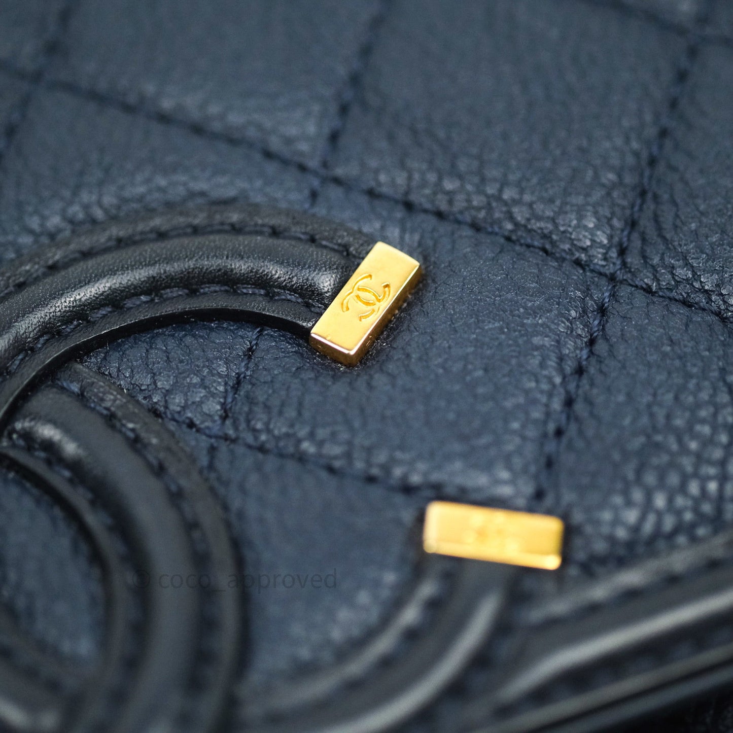 Chanel Caviar Quilted Small CC Filigree Flap Navy Black