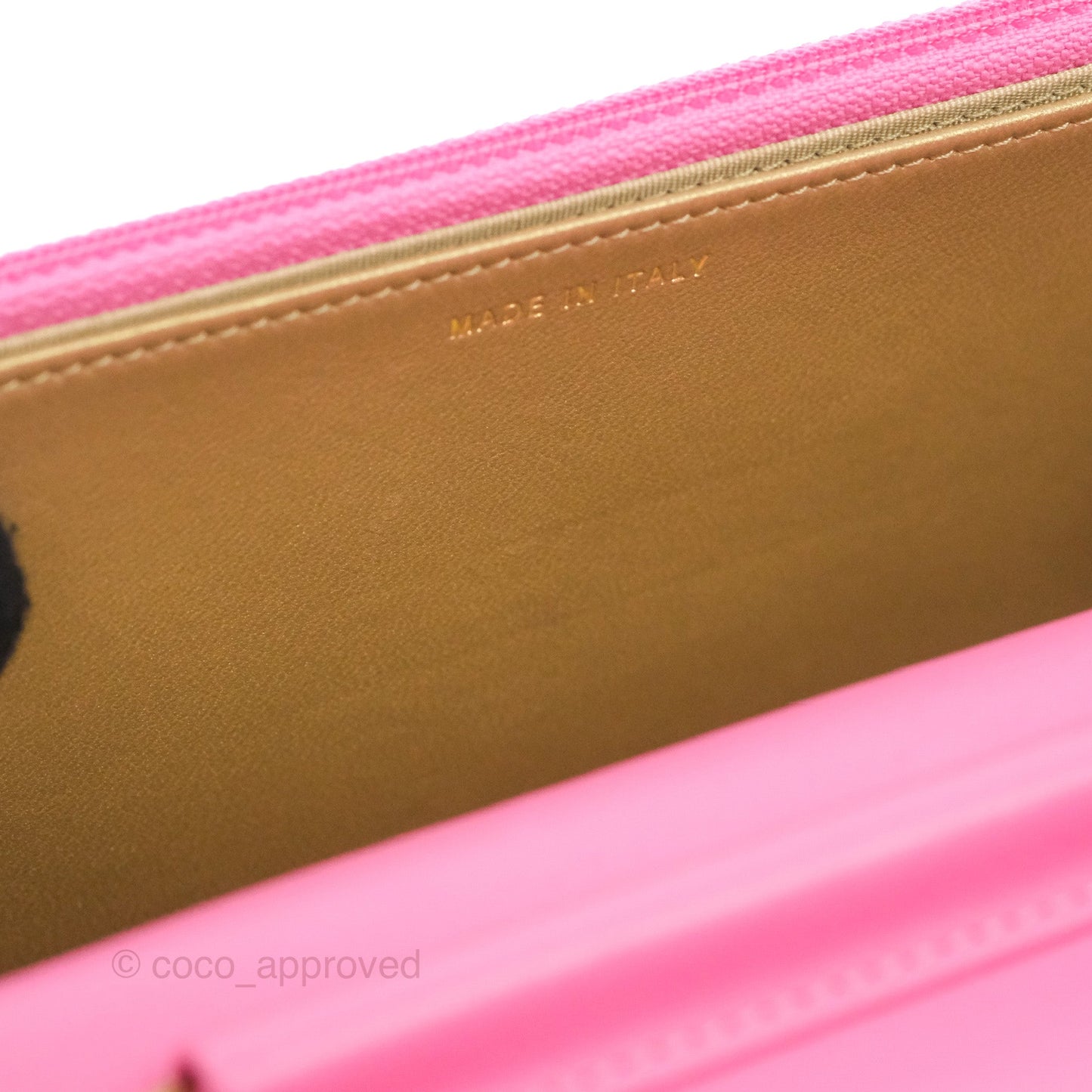 Chanel Quilted Pearl Crush Wallet on Chain WOC Pink Lambskin Aged Gold Hardware