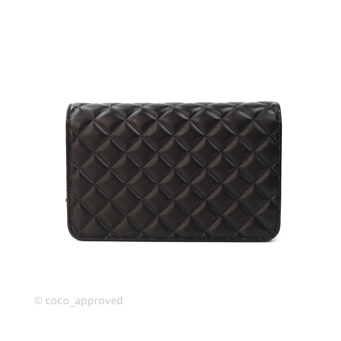 Chanel Quilted Wallet on Chain WOC Black Calfskin Gold Hardware