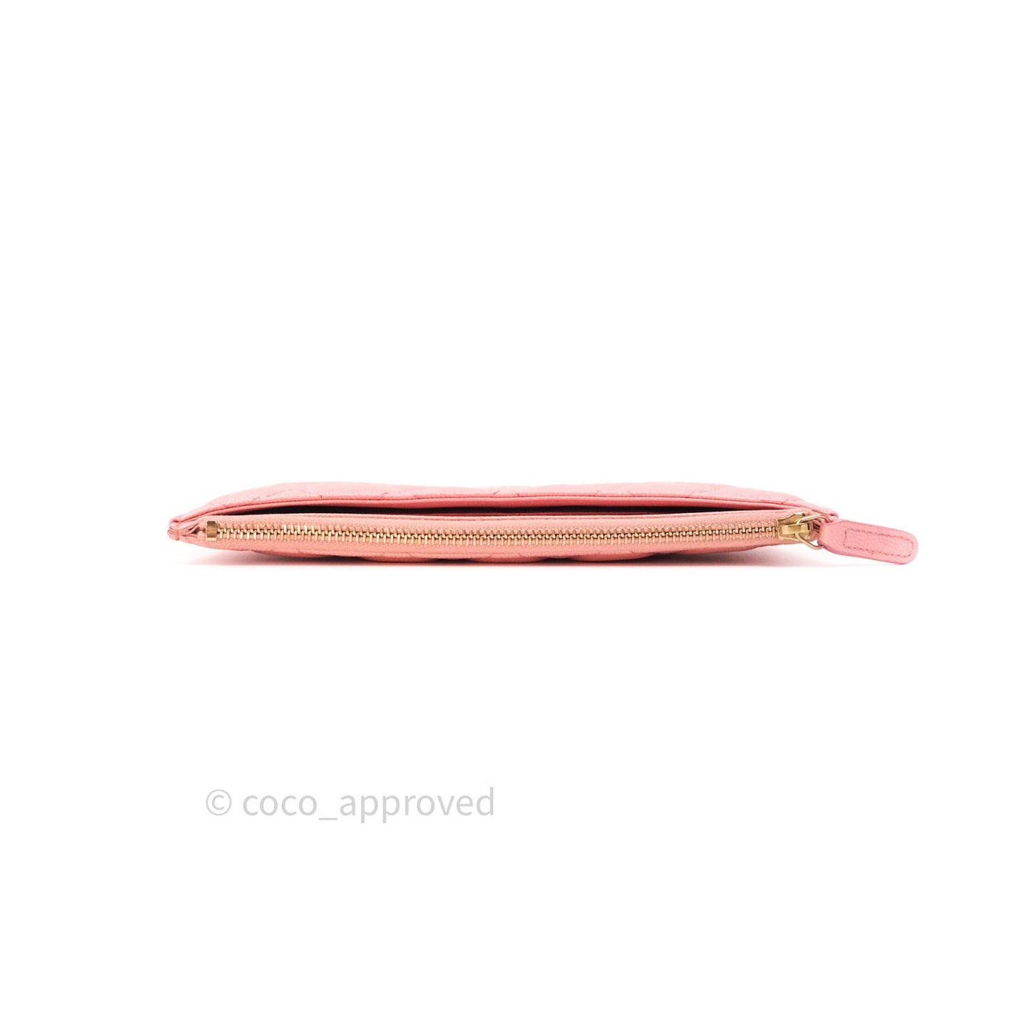 Chanel Iridescent Caviar O Case Phone Case Pouch Card Holder Pink Light Gold Hardware