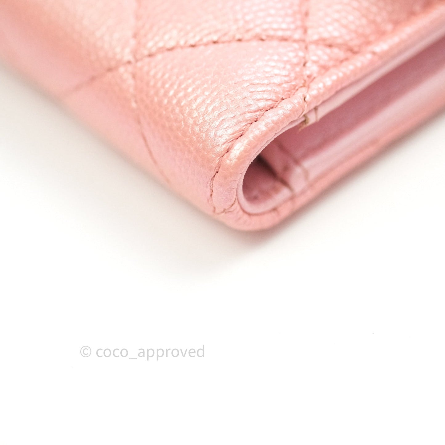Chanel Classic Small Compact Wallet Iridescent Pink Large CC Hardware
