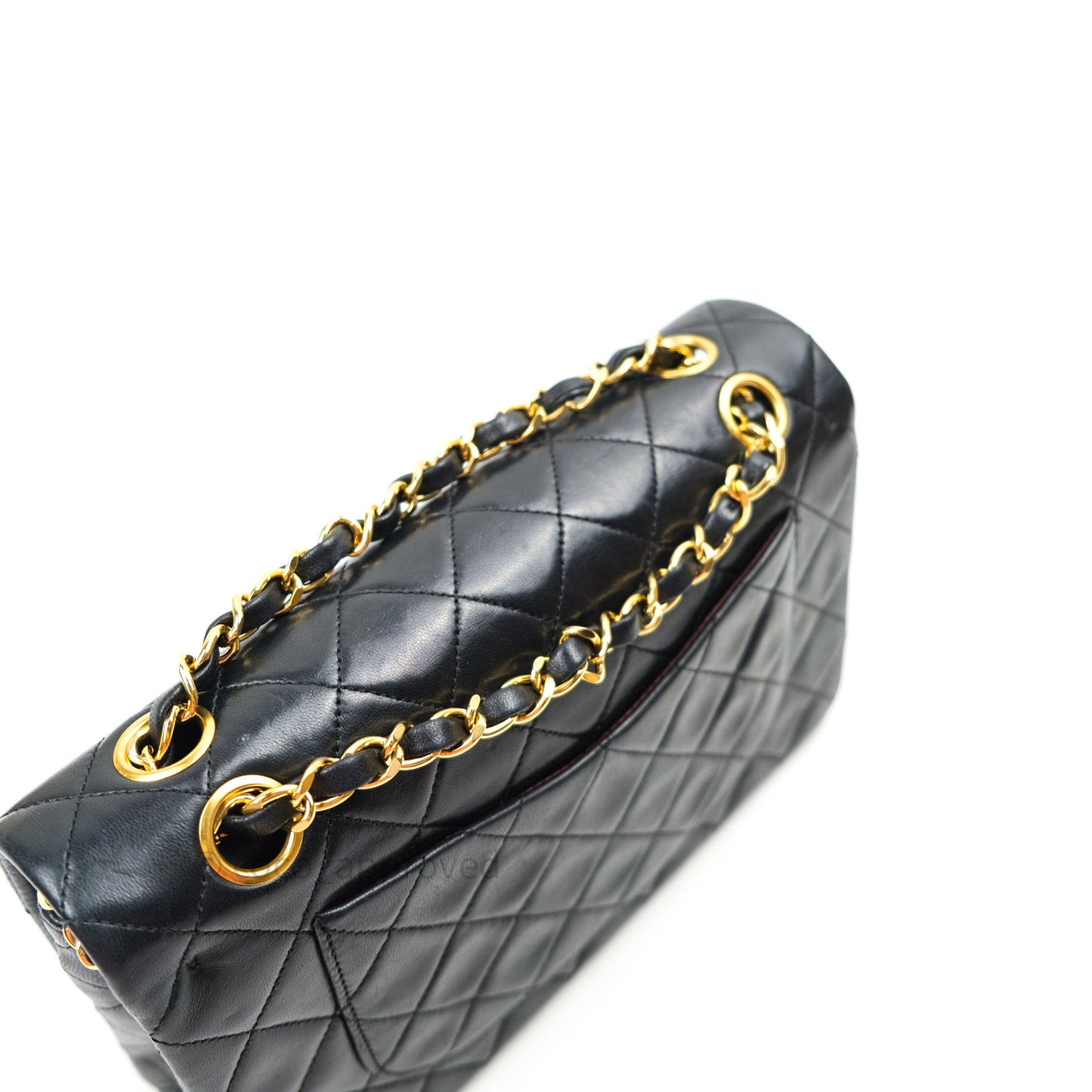 Chanel Vintage Classic Double Flap S/M Small Black Lambskin 24K Gold Hardware