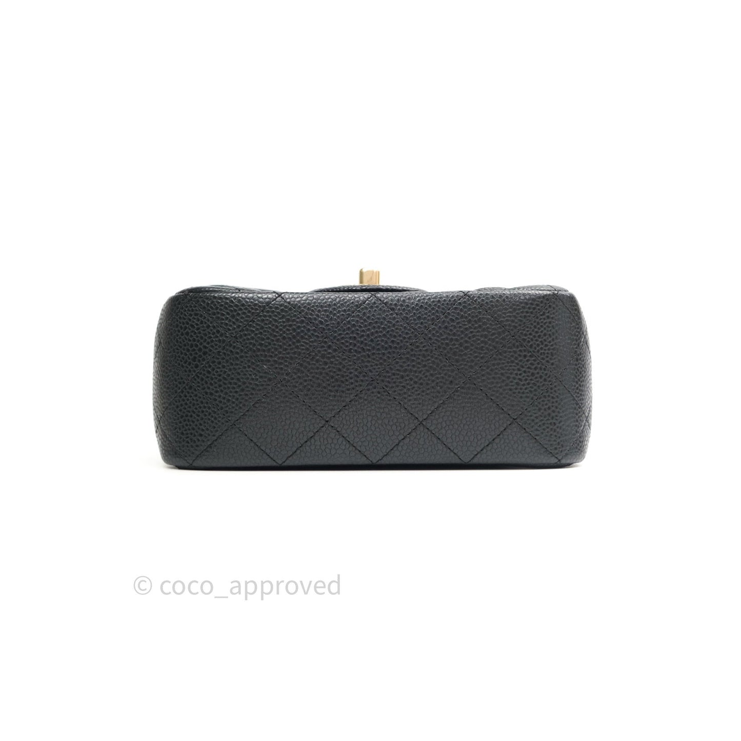 Chanel Mini Square Dark Gray Caviar Gold Hardware