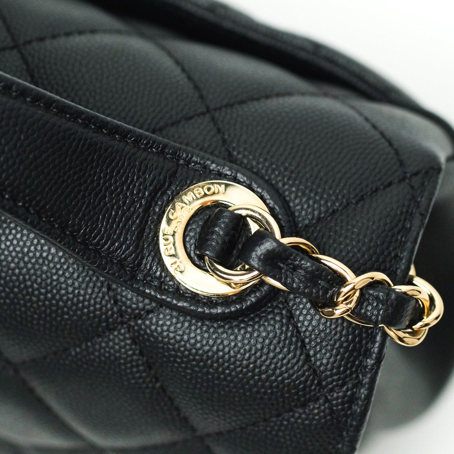 Chanel Quilted Medium Business Affinity Flap Black Caviar Light Gold Hardware