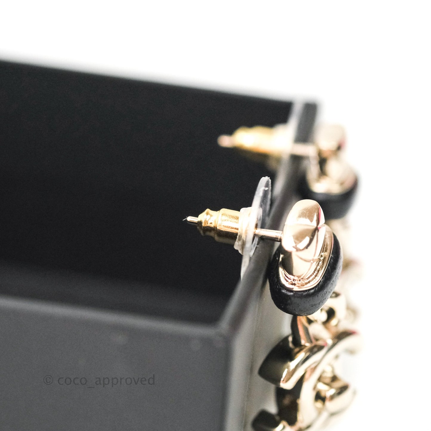 Chanel CC Turn Lock Drop Earrings Gold Tone 21S