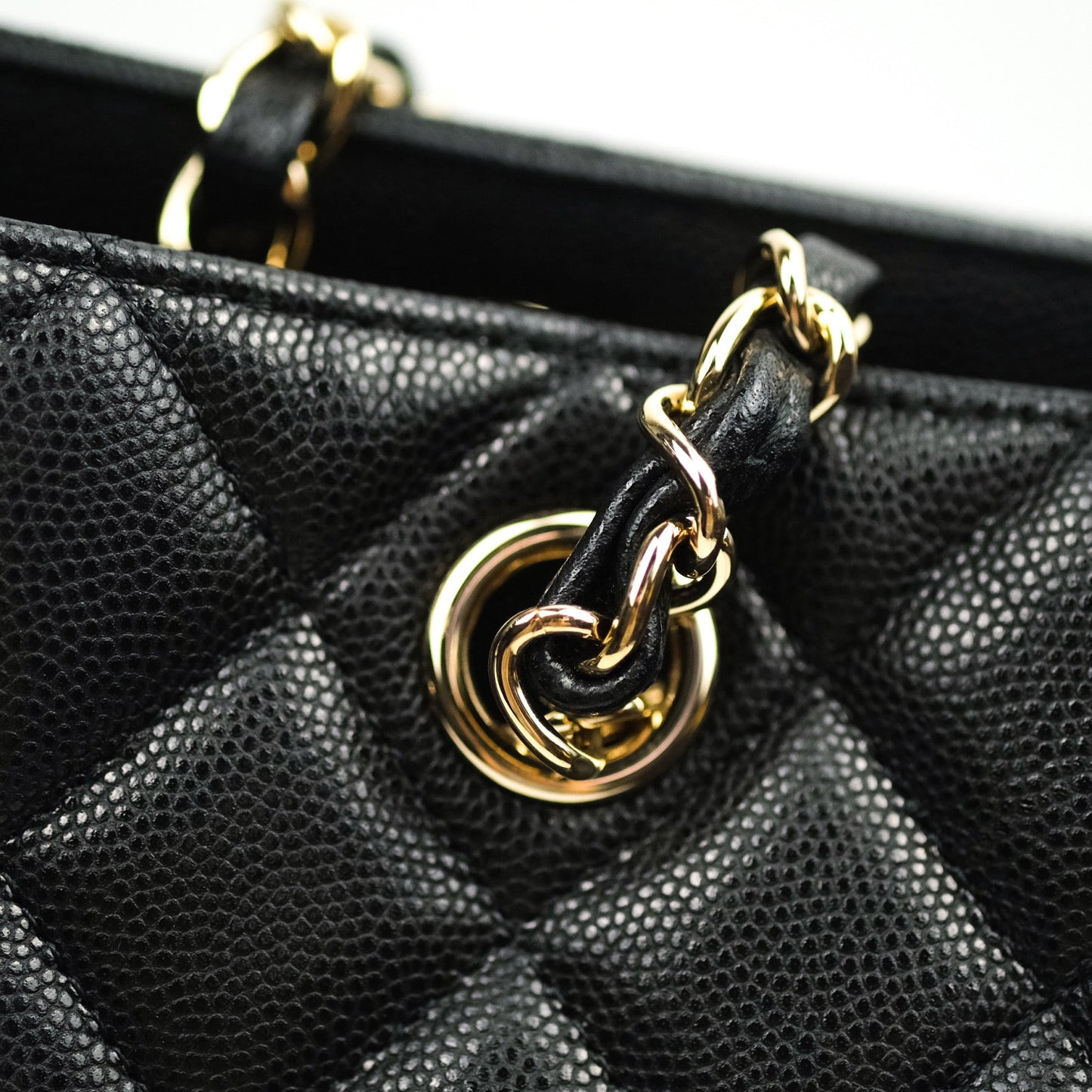 Chanel Quilted Timeless Tote Black Caviar Gold Hardware