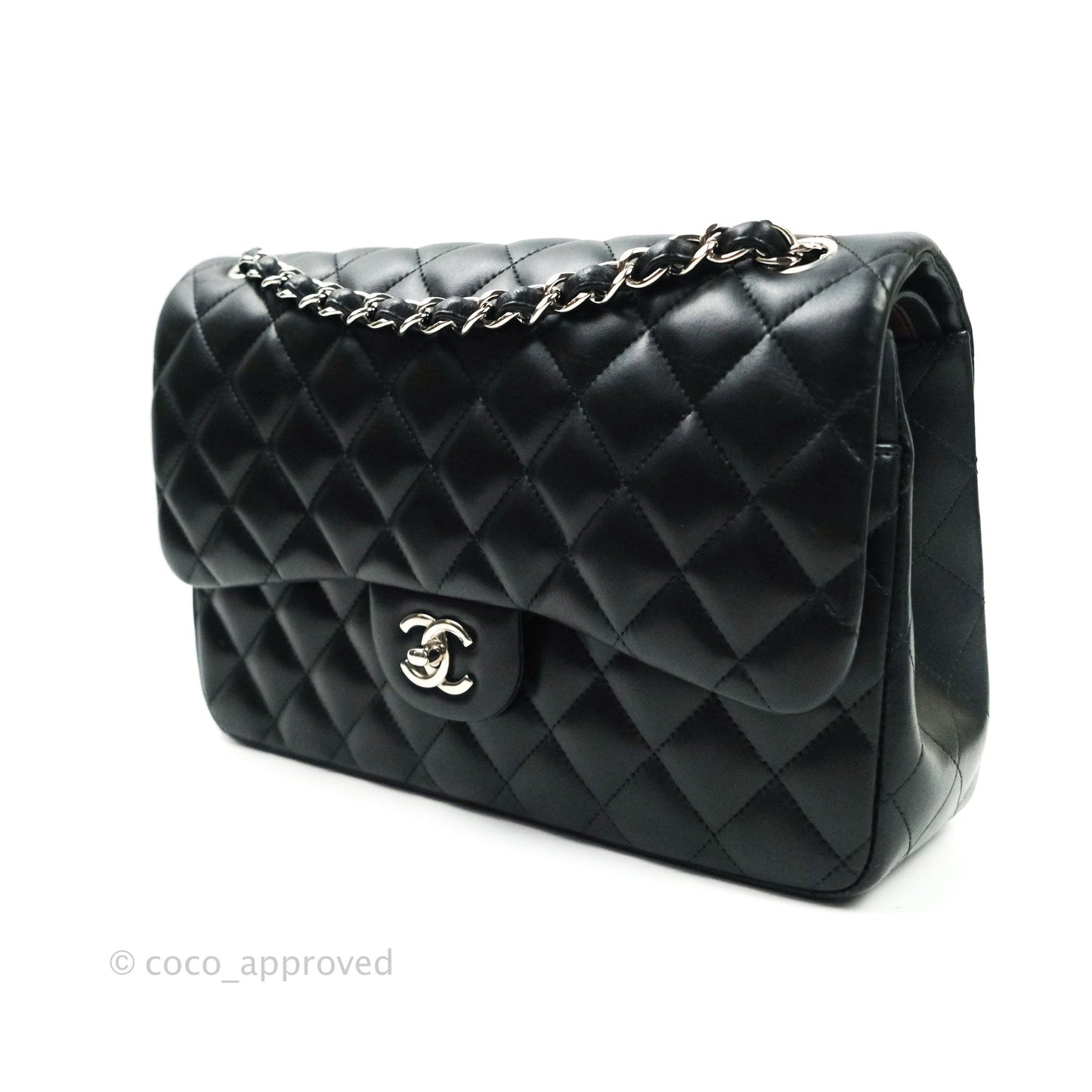 Chanel Jumbo Double Flap Black Lambskin Silver Hardware⁣⁣
