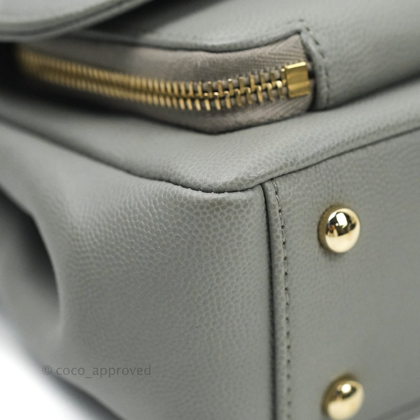 Chanel Quilted Small Business Affinity Flap Grey Caviar Light Gold Hardware