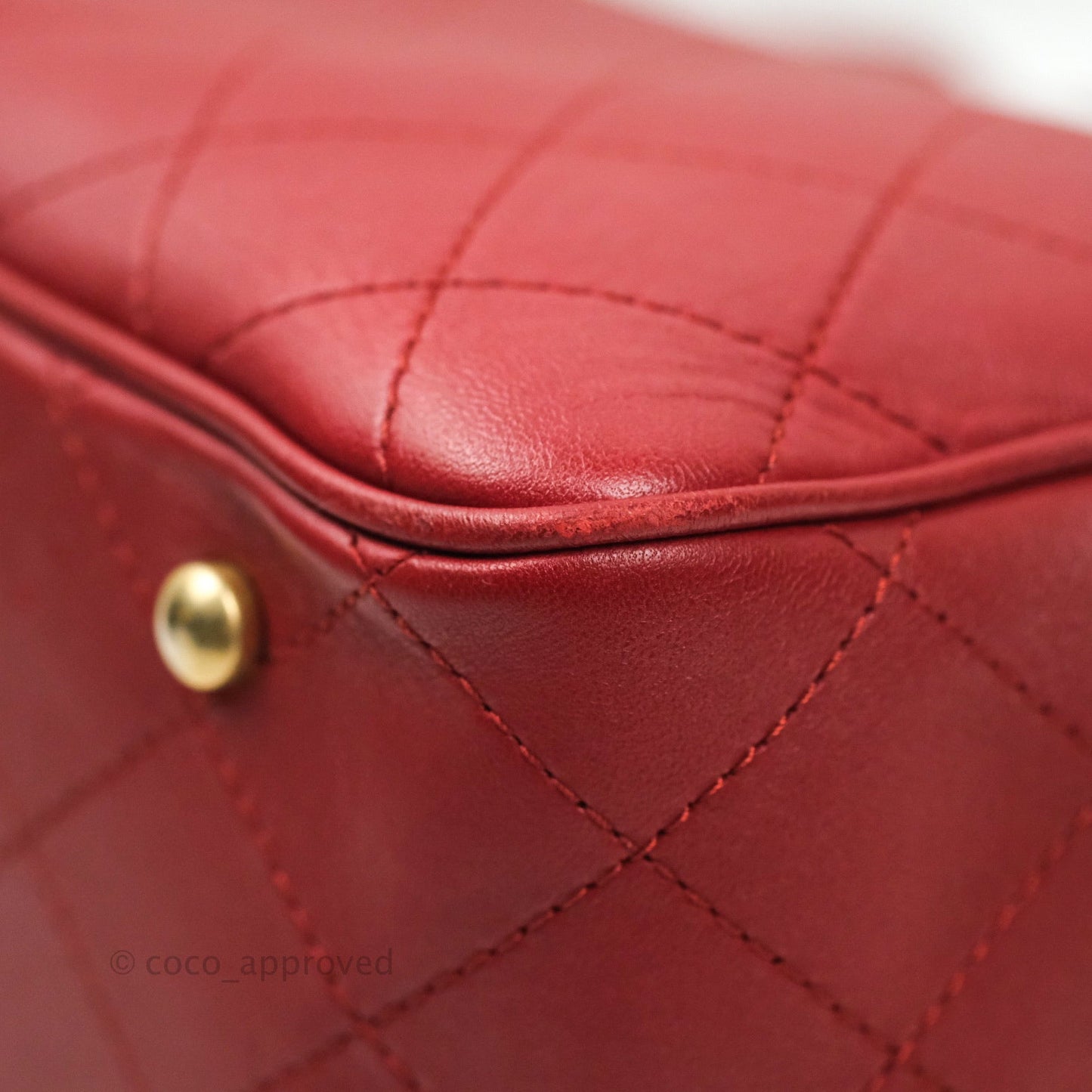 Chanel Egyptian Amulet Drawstring Bag Red Calfskin Stitched