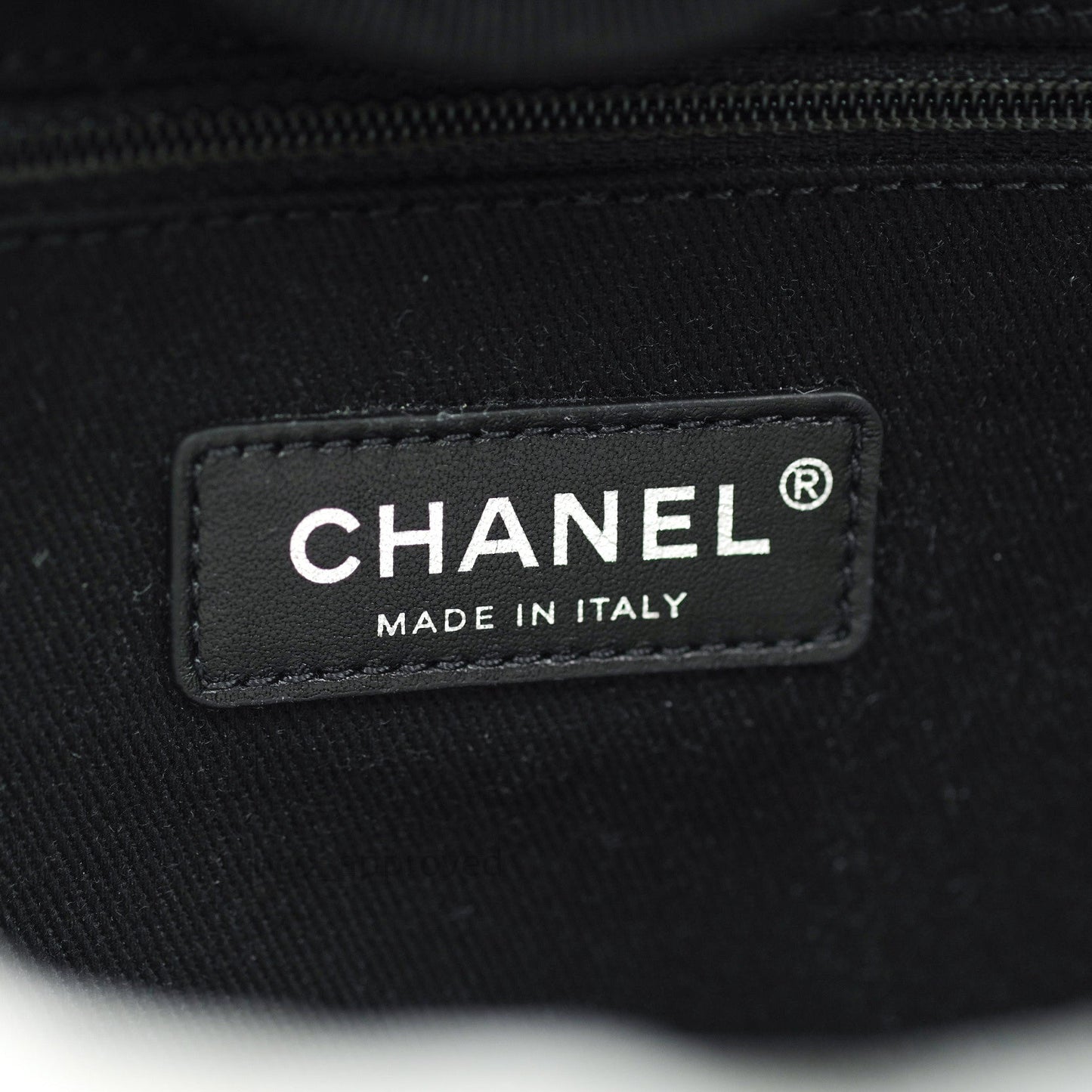 Chanel Large Deauville Black Canvas Imitation Pearl 20S