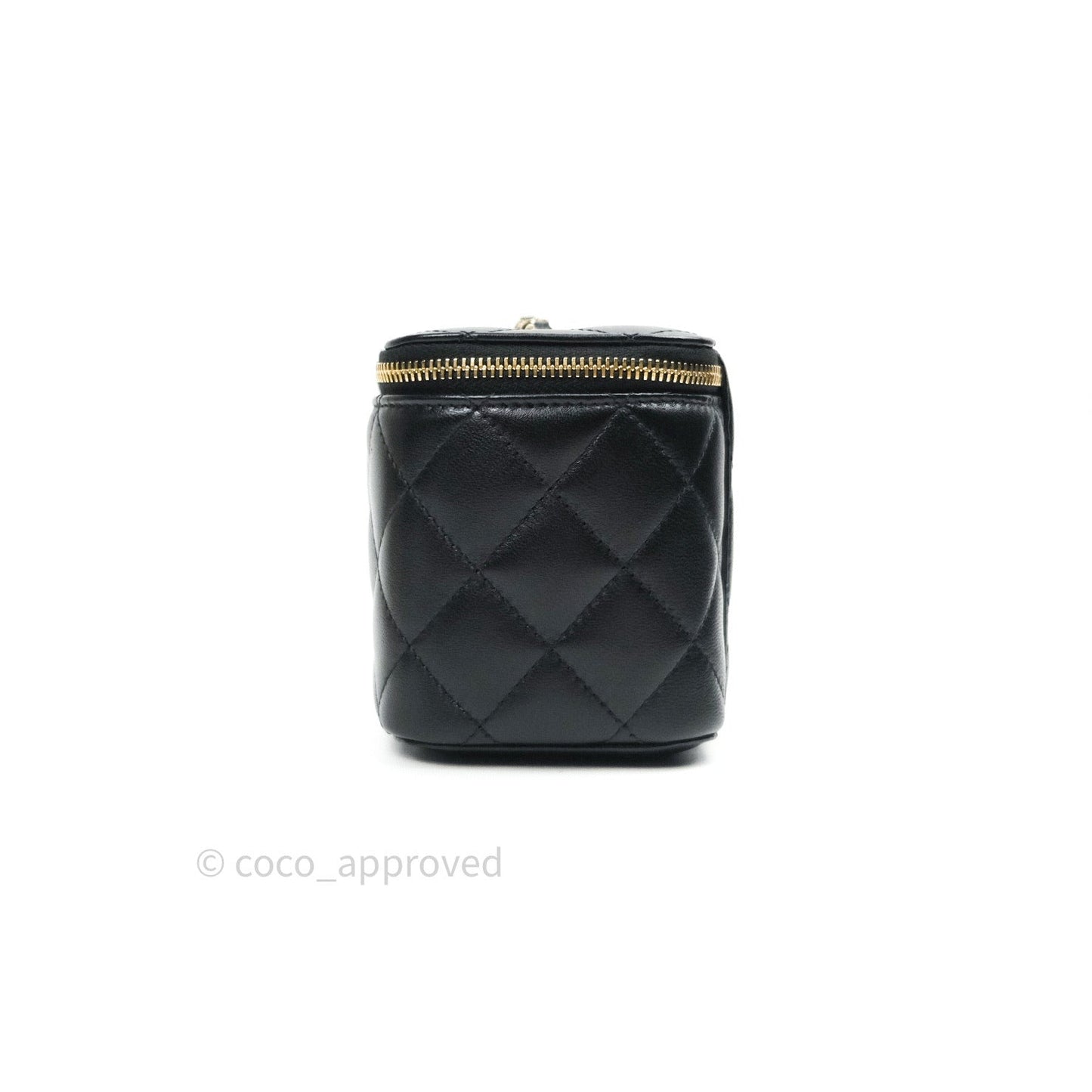 Chanel Vanity Rectangular Classic Black Lambskin Gold Hardware