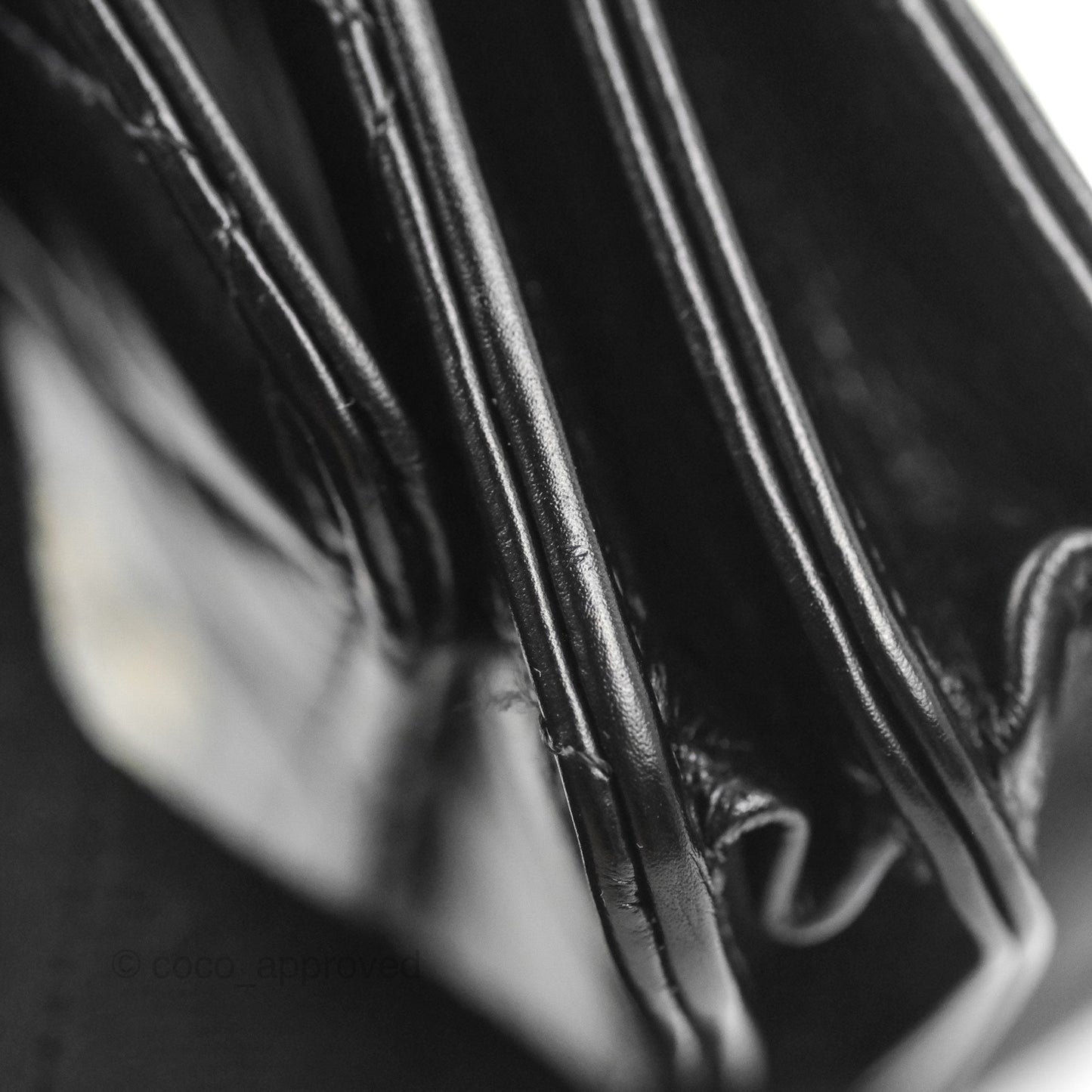 Chanel Quilted Large Pearl Mini Wallet On Chain WOC Black Calfskin