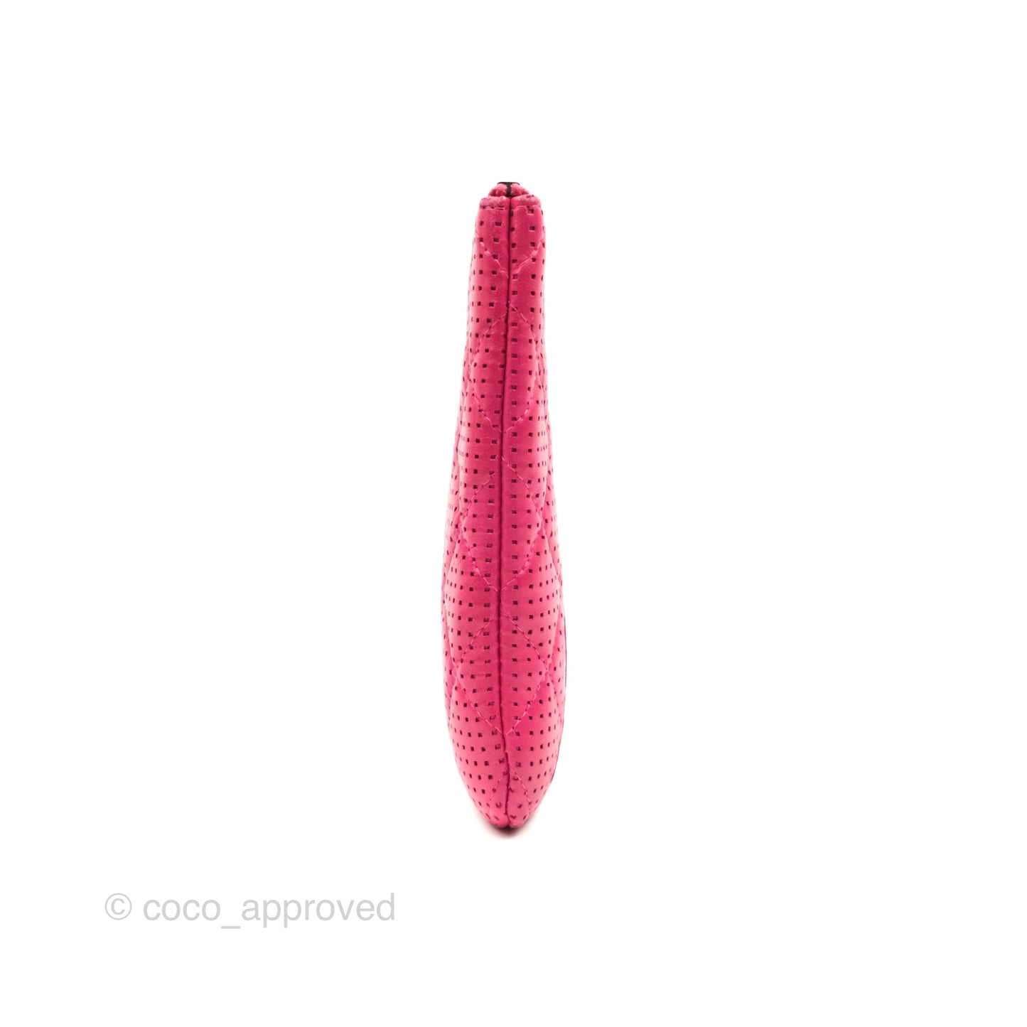 Chanel Quilted O Case Dark Pink Lambskin Gun Metal