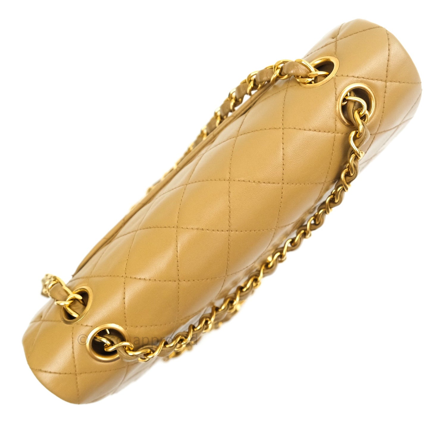 Chanel Classic Vintage Small S/M Flap Beige Lambskin 24K Gold Hardware