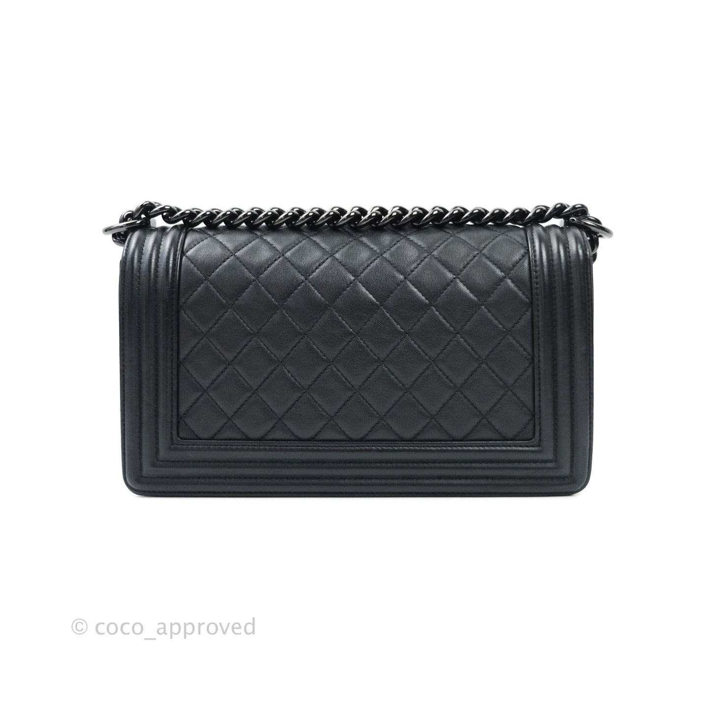 Chanel Quilted Medium Calfskin Boy Flap So Black Hardware
