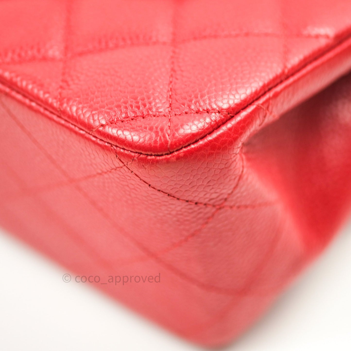 Chanel Jumbo Double Flap Red Caviar Silver Hardware⁣⁣