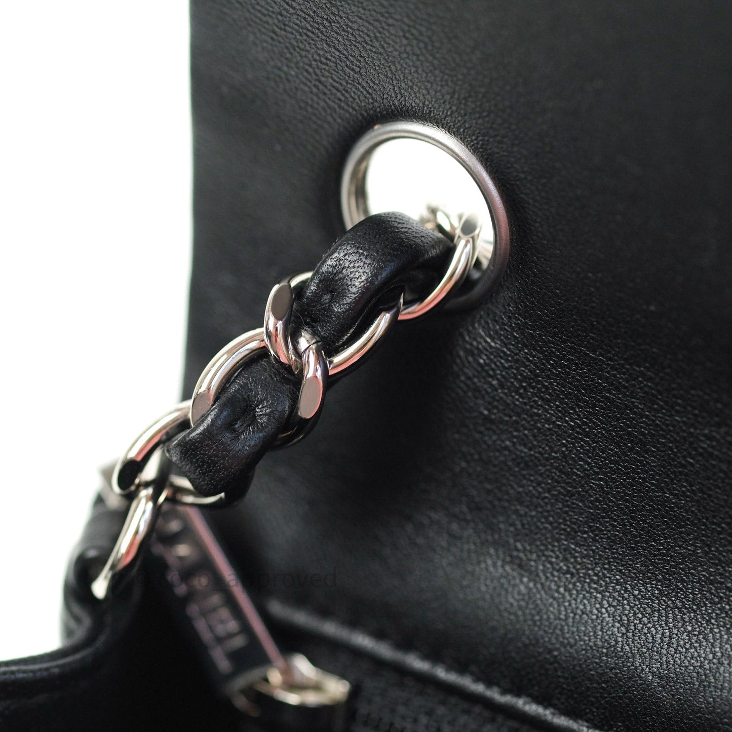 Chanel Quilted Mini Rectangular Black Lambskin Silver Hardware