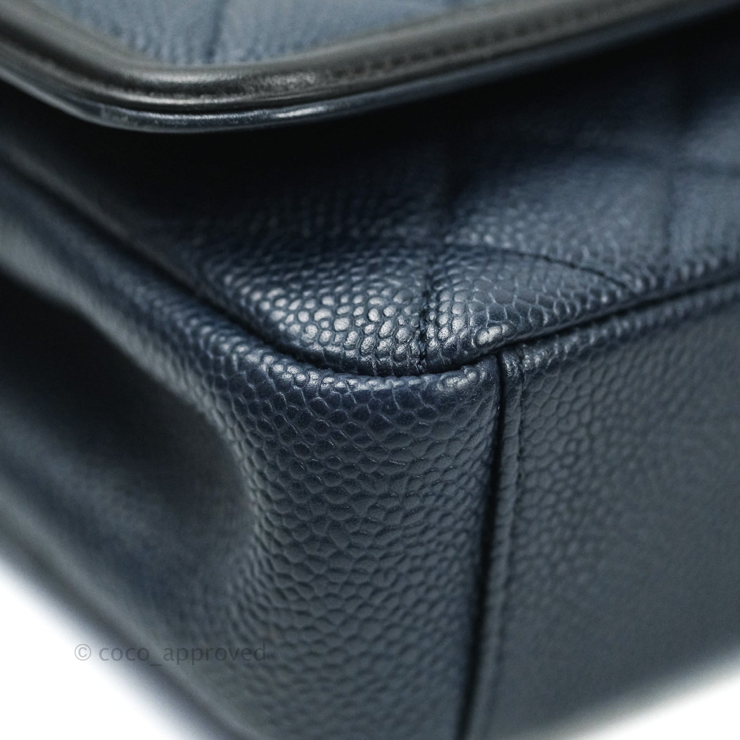 Chanel Quilted Small CC Filigree Flap Navy Caviar