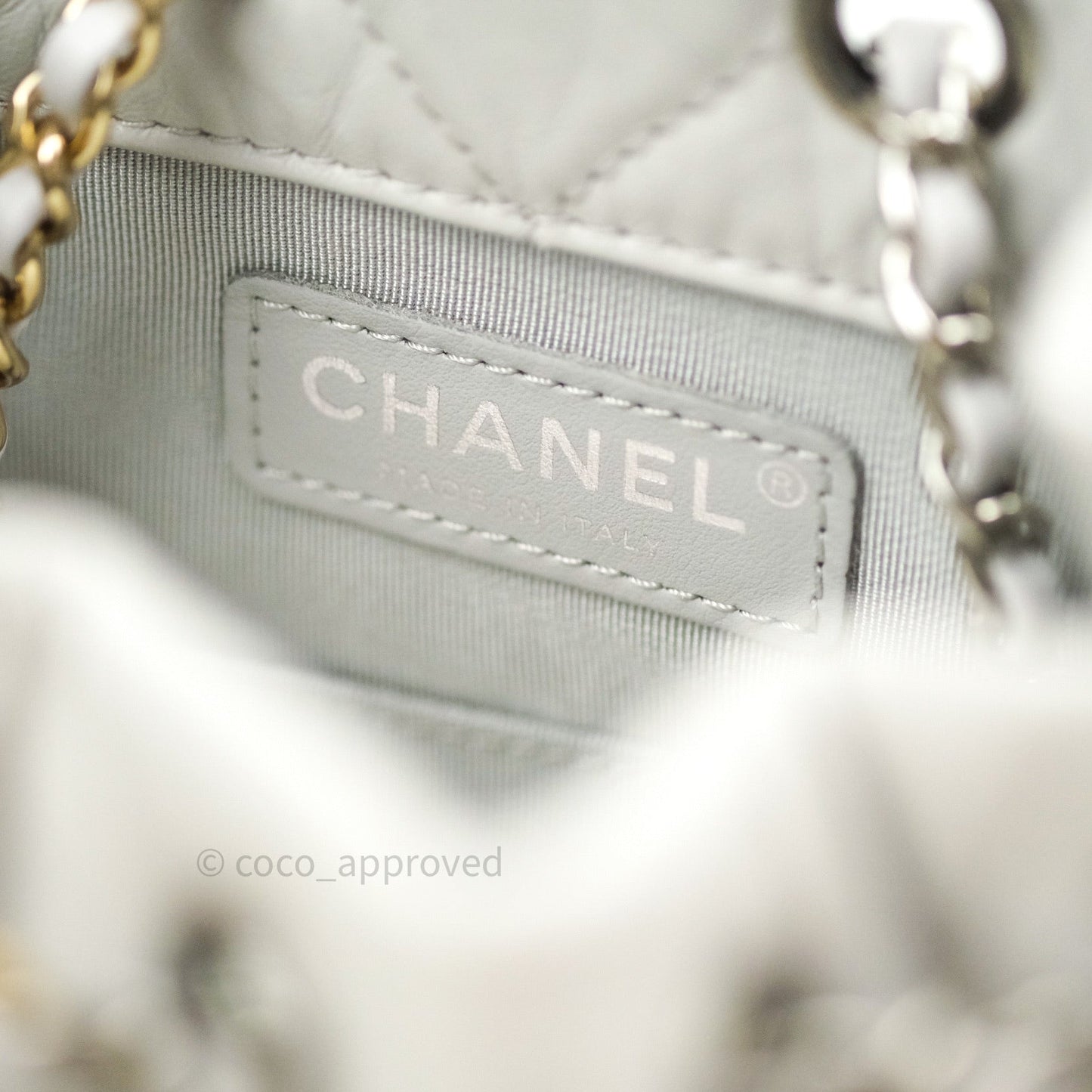 Chanel Gabrielle Backpack Black Aged Calfskin Small Light Grey