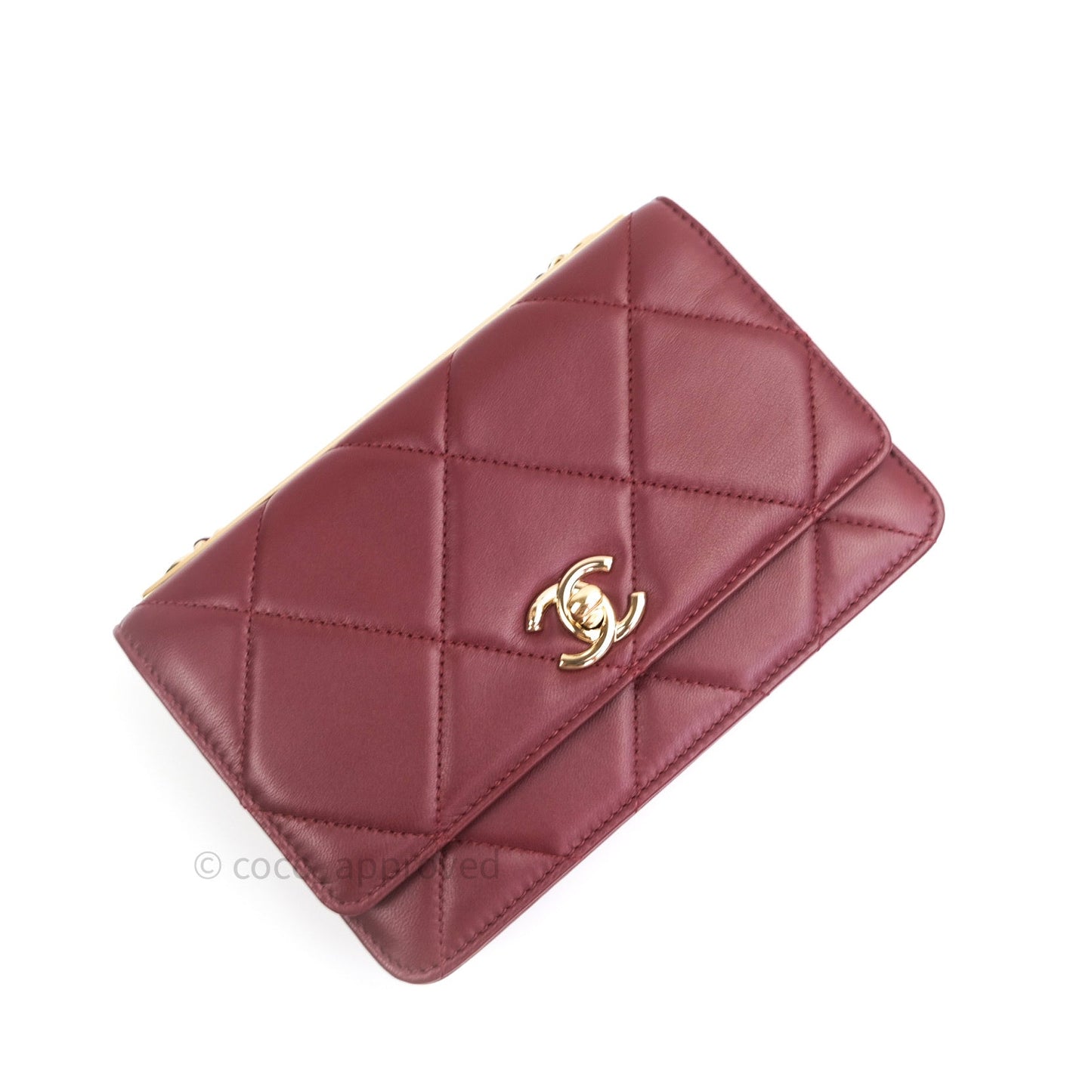 Chanel Trendy CC WOC Wallet on Chain Burgundy Lambskin Gold Hardware