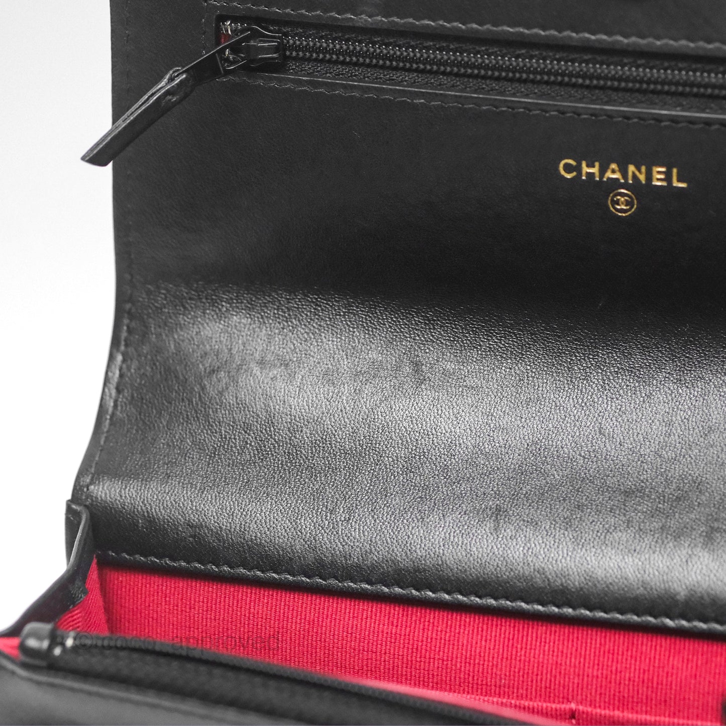 Chanel 19 Wallet on Chain WOC Black Mixed Hardware