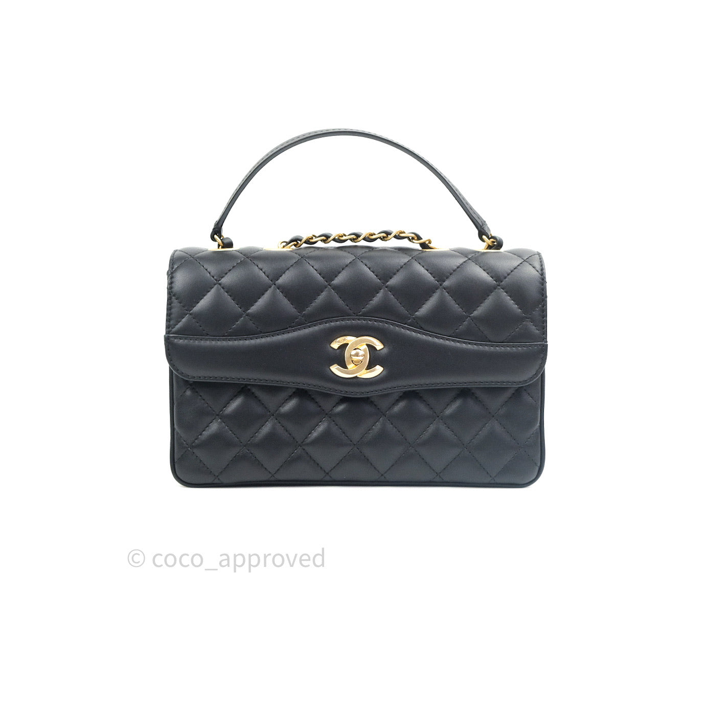 Chanel Coco Vintage Flap Bag Black Lambskin Gold Hardware 18C