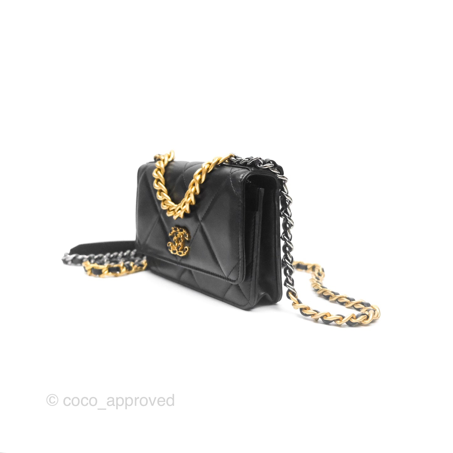 Chanel 19 Wallet on Chain WOC Black Mixed Hardware
