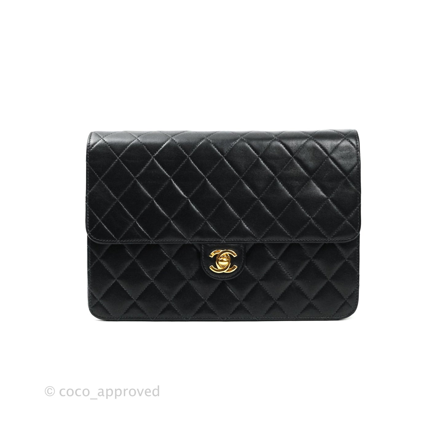 Chanel Vintage Single Flap Black Lambskin Gold Hardware