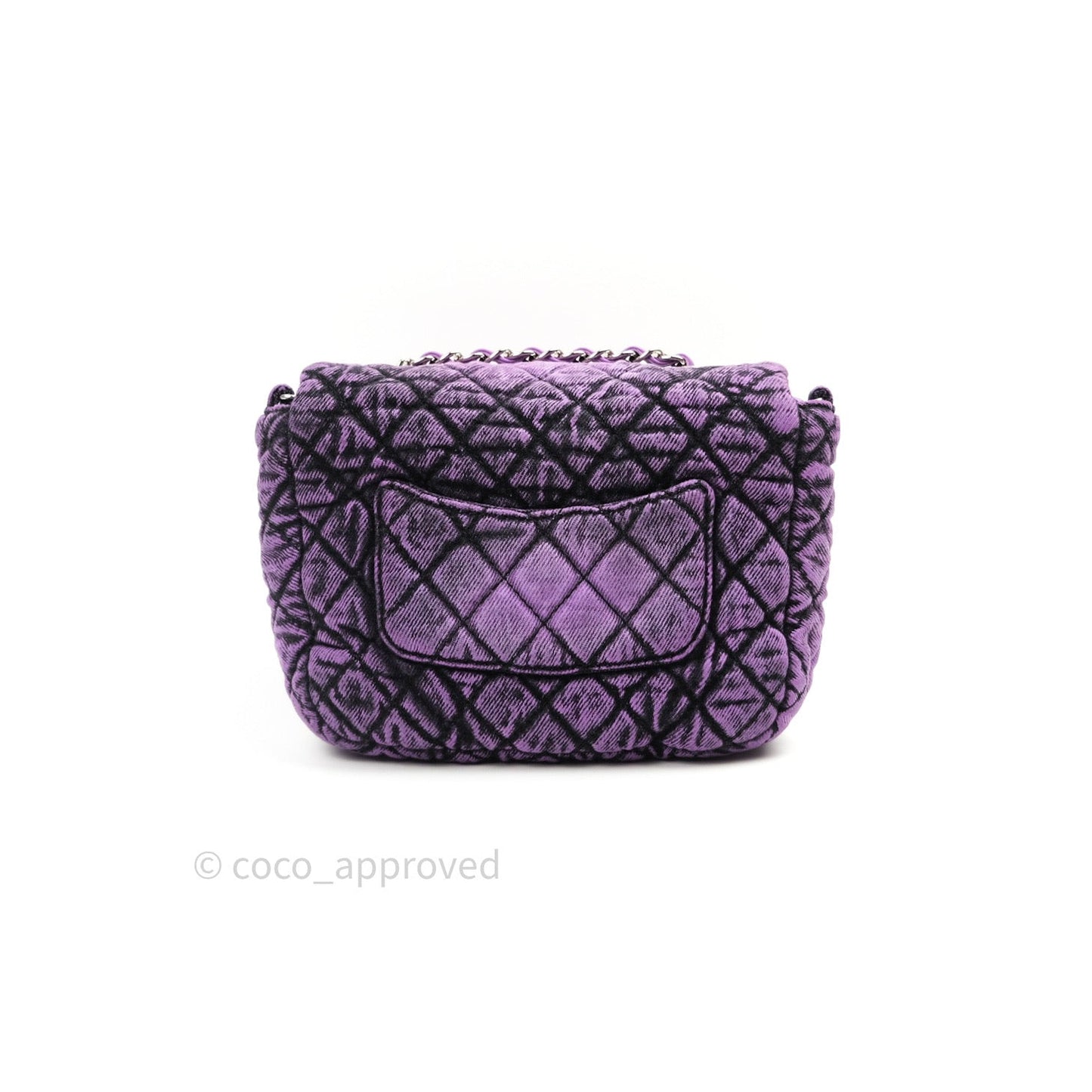 Chanel Denim Quilted Small Flap Purple Black