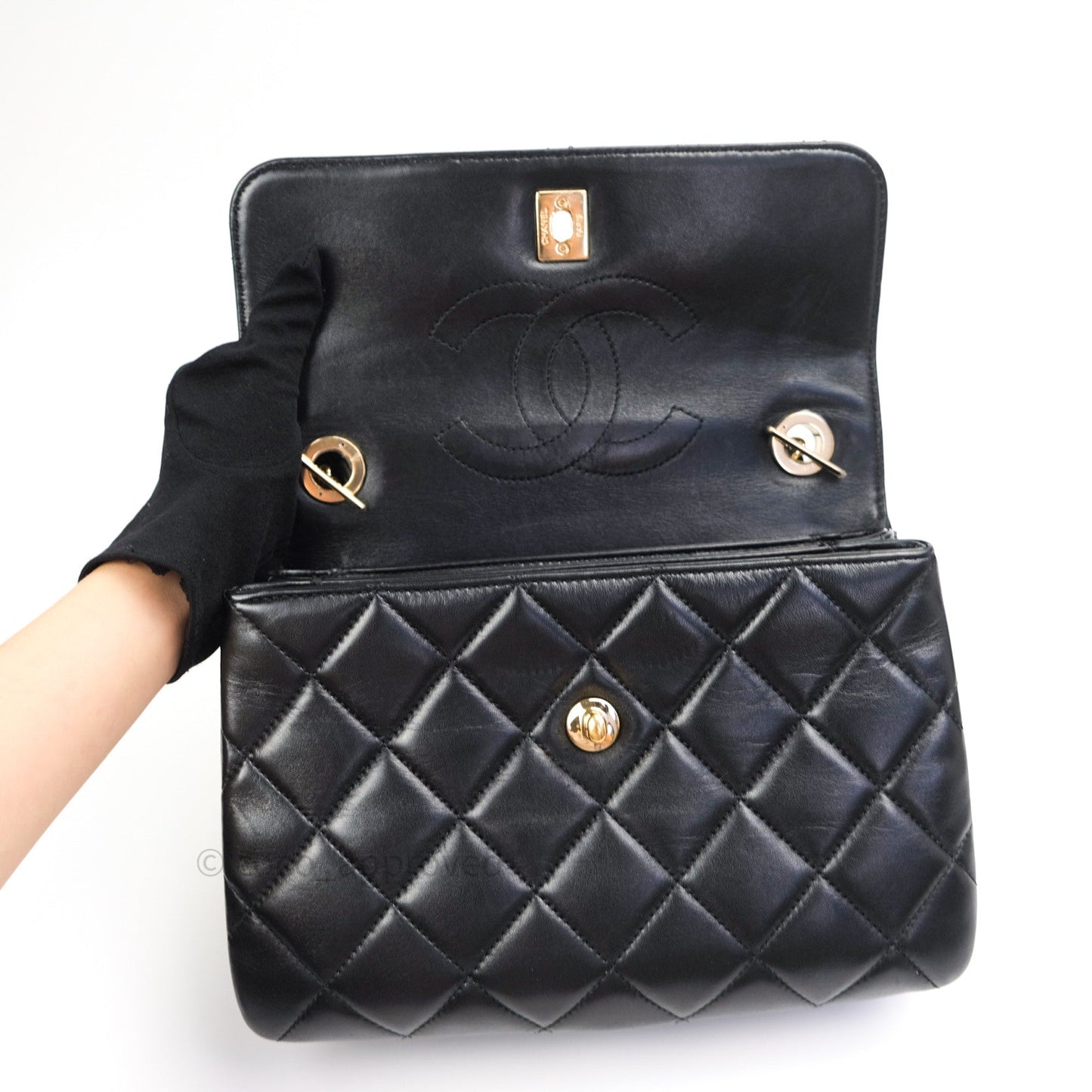 Chanel Trendy CC Small Black Lambskin Gold Hardware