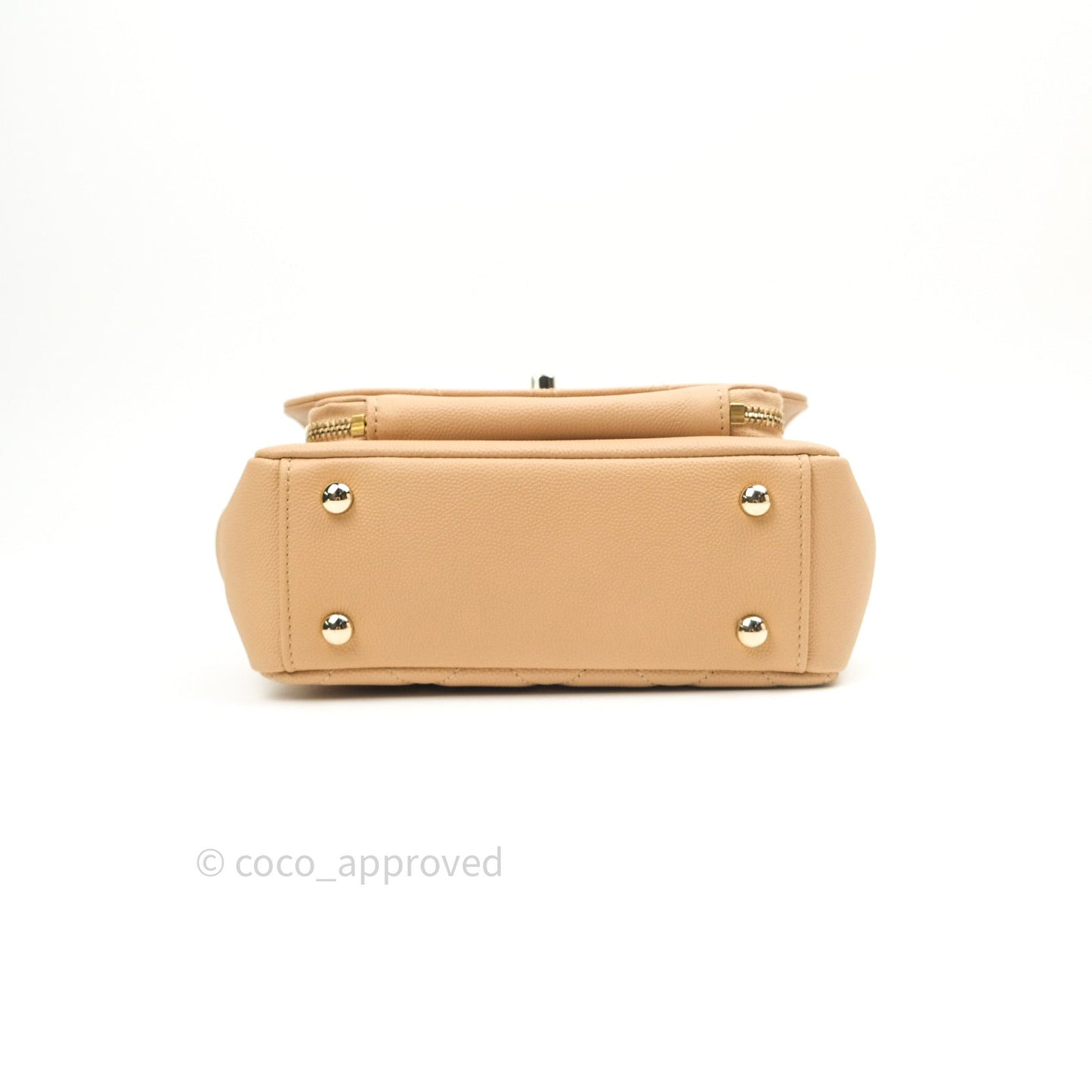 Chanel Quilted Small Business Affinity Flap Beige Caviar Light Gold Hardware