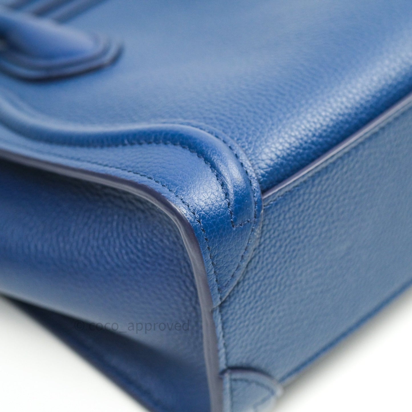 Celine Nano Luggage in Dark Indigo Drummed Calfskin