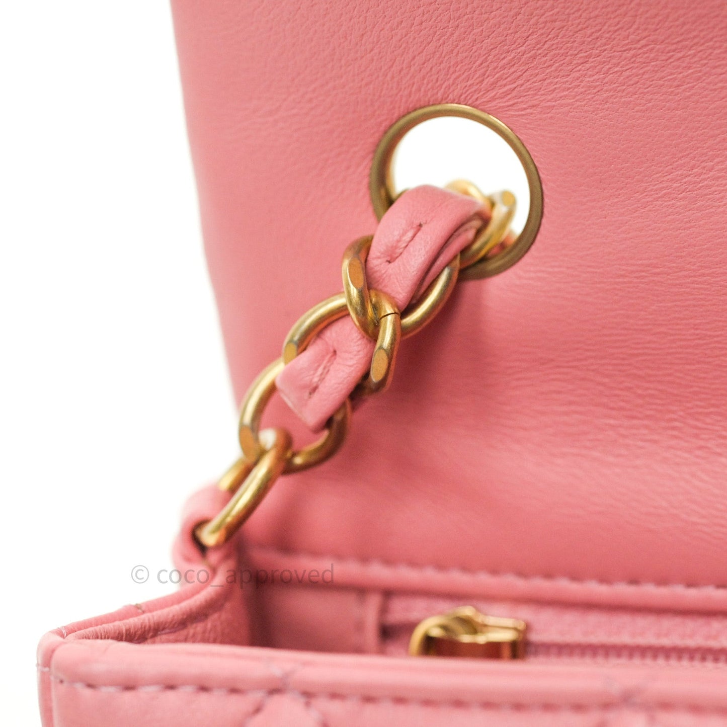 Chanel Quilted Mini Rectangular Pink Lambskin Gold Hardware