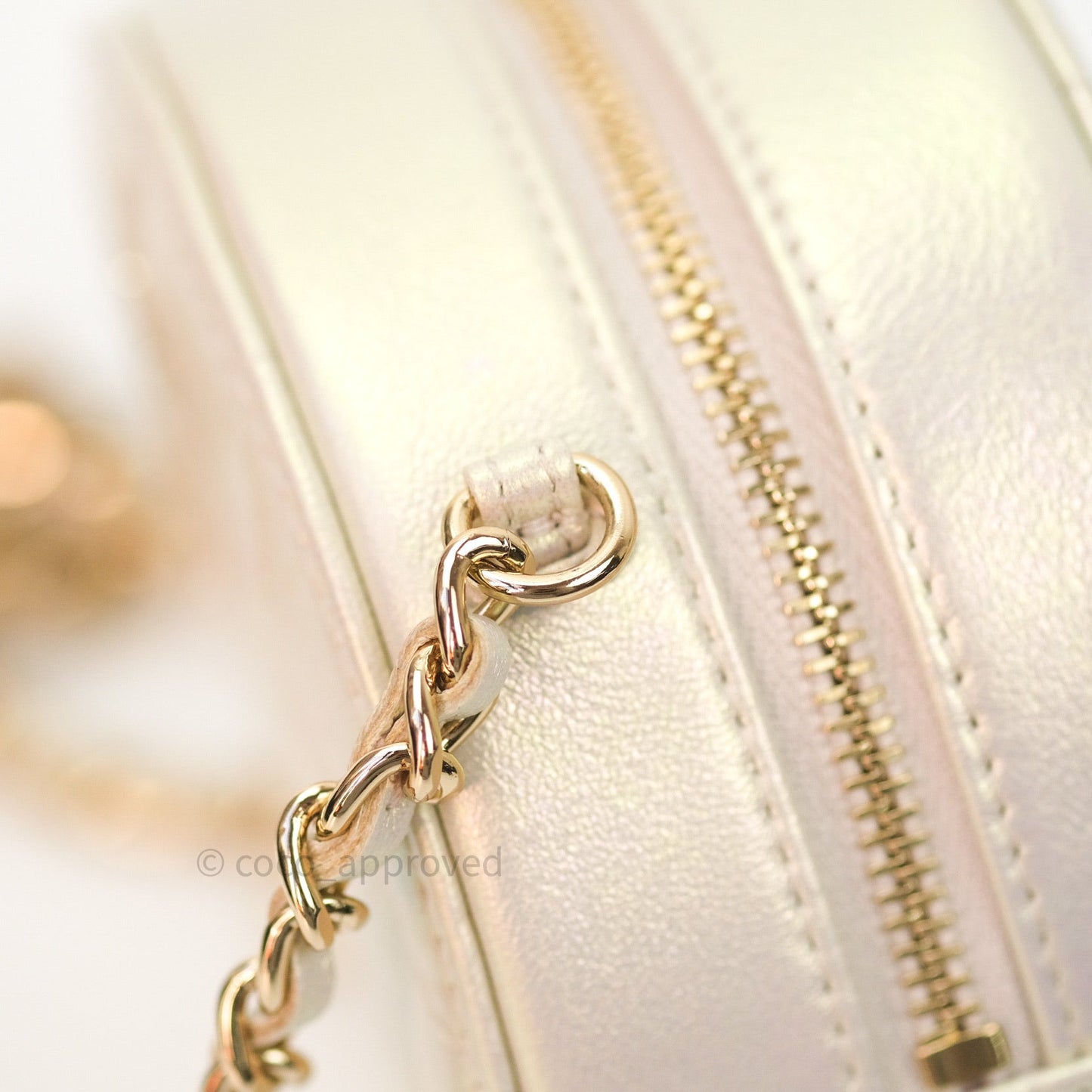 Chanel Round Circle Bag Iridescent Ivory Gold Hardware 20A