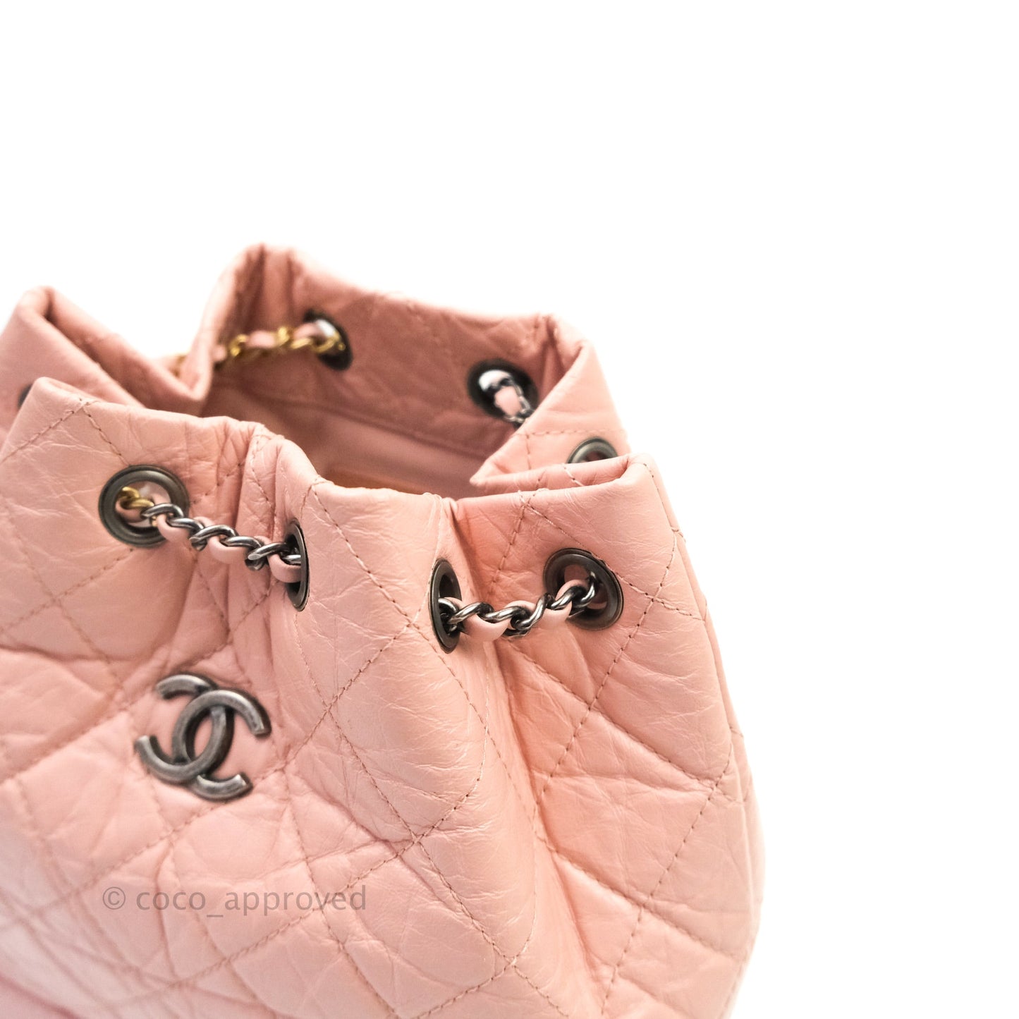 Chanel Gabrielle Backpack Pink Aged Calfskin Small Mixed Hardware