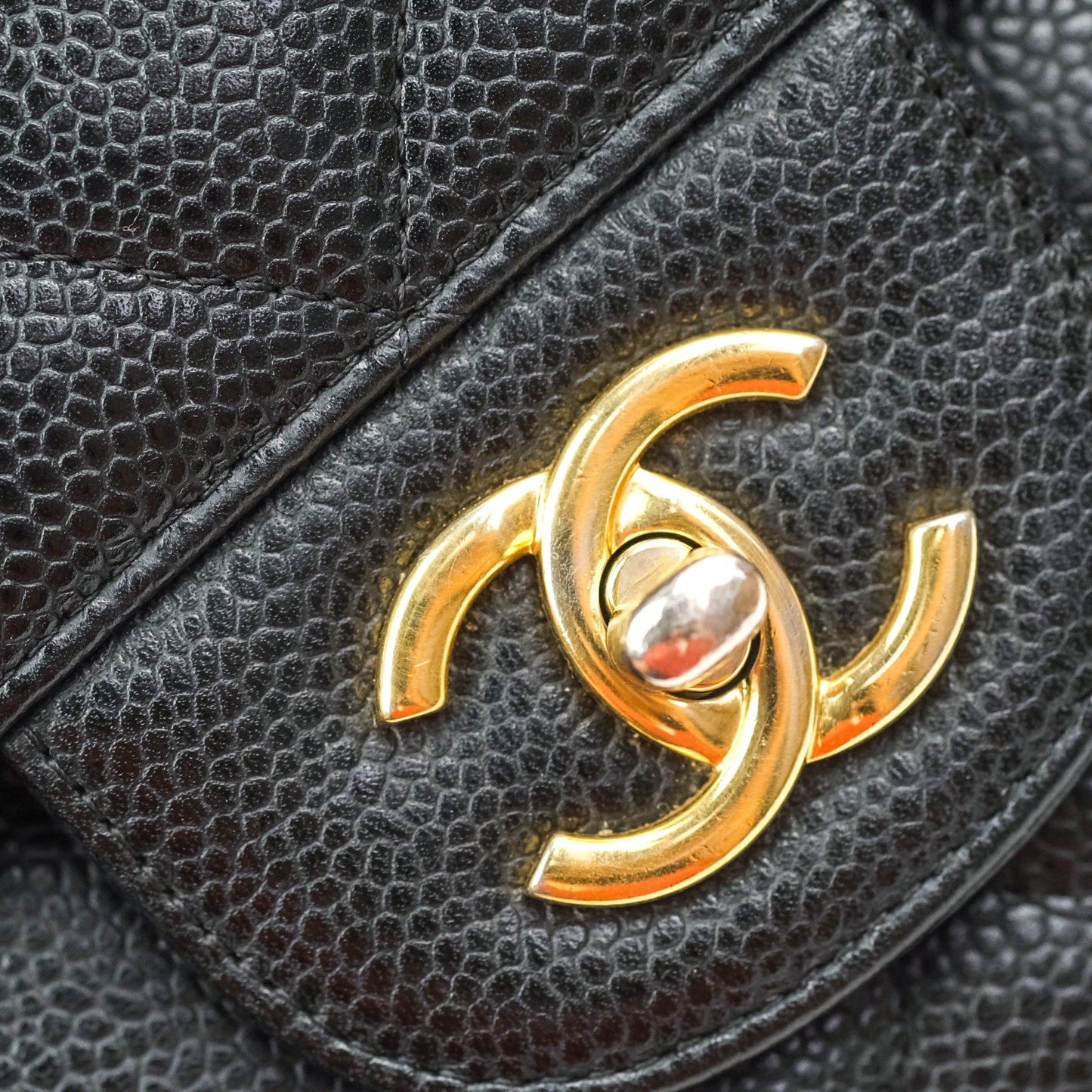 Chanel Jumbo Double Flap Black Caviar Gold Hardware⁣⁣