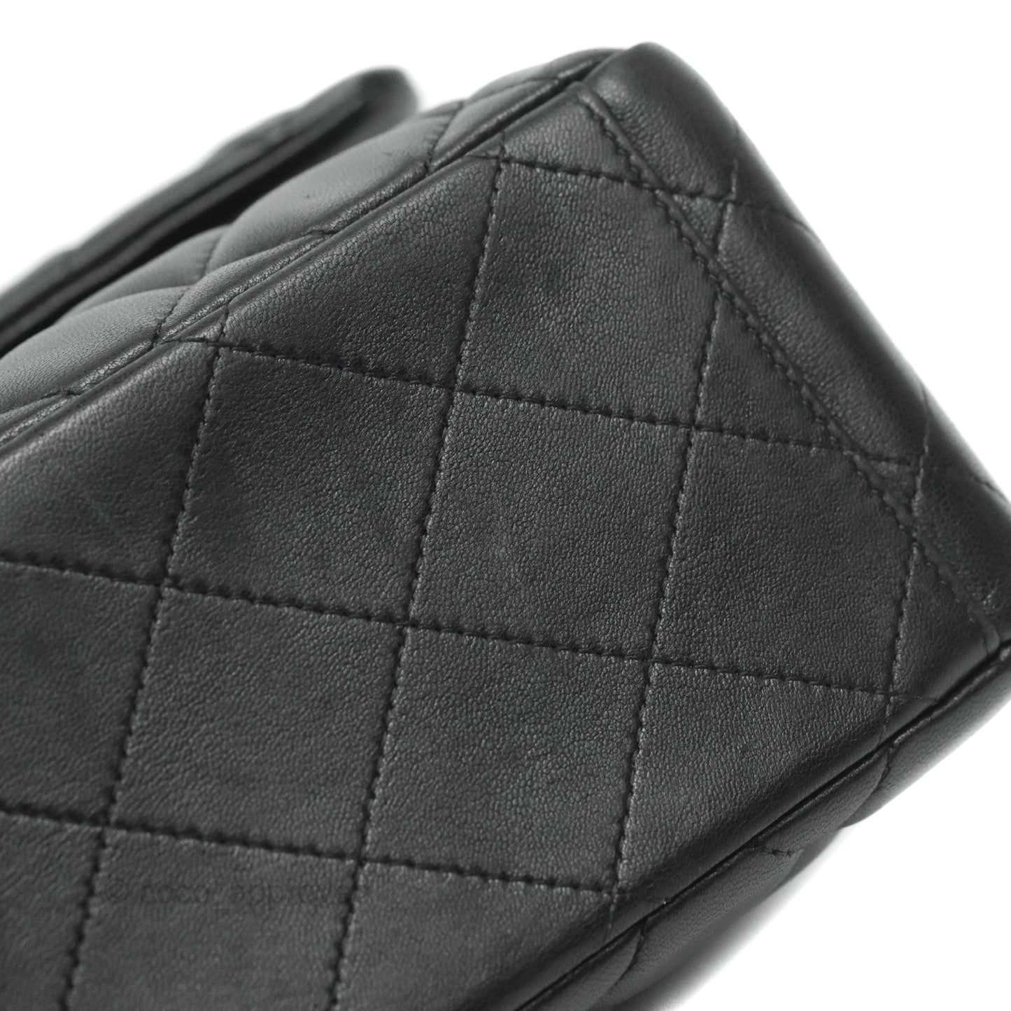 Chanel Quilted Single Flap Maxi Flap Black Lambskin Silver Hardware